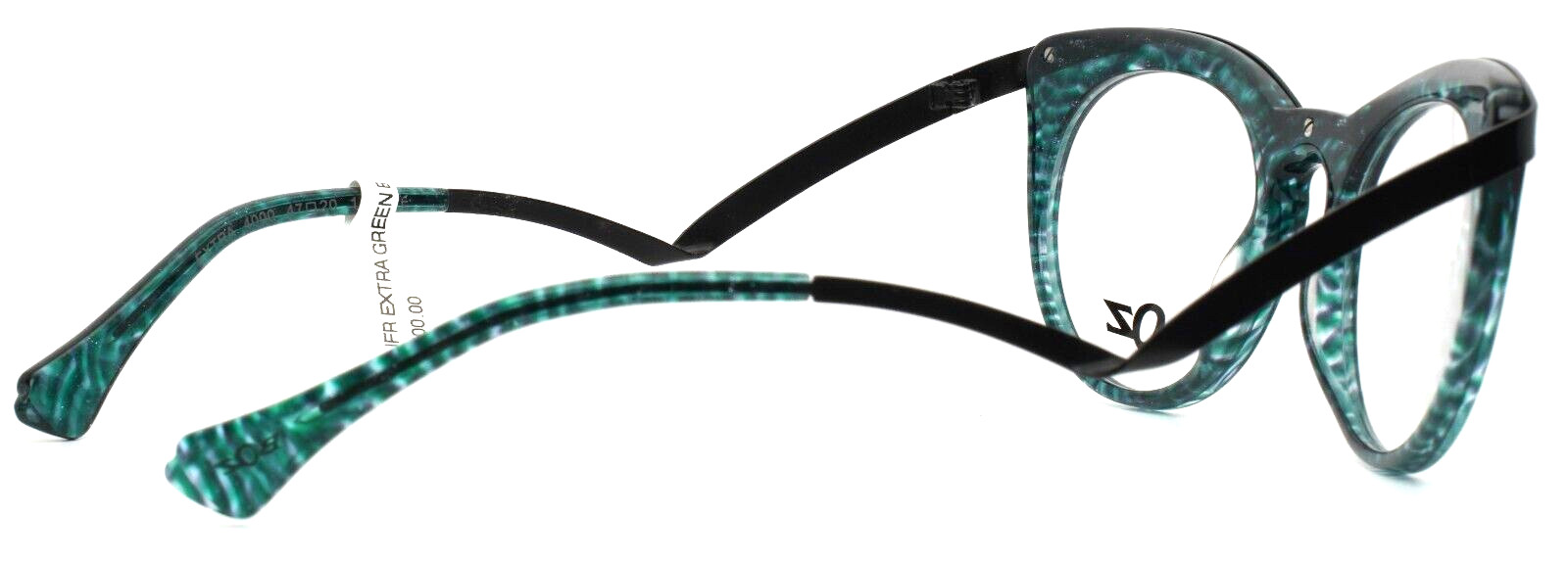 BOZ by JF REY Extra 4000 Green Black Womens Semi Cat Eye Eyeglasses 47-20-140