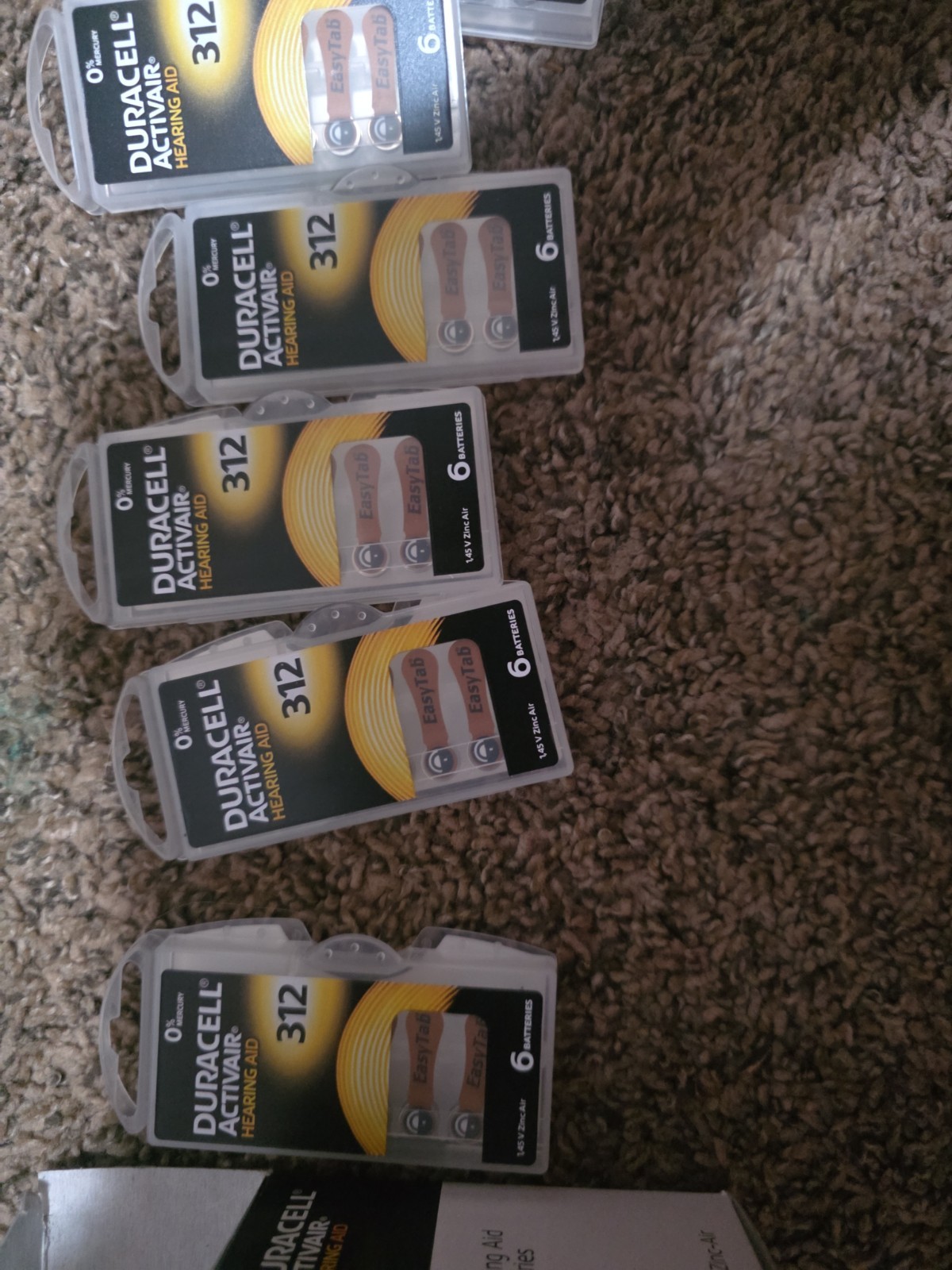 Duracell Activair Hearing Aid Batteries Size: 312 (6 pack)