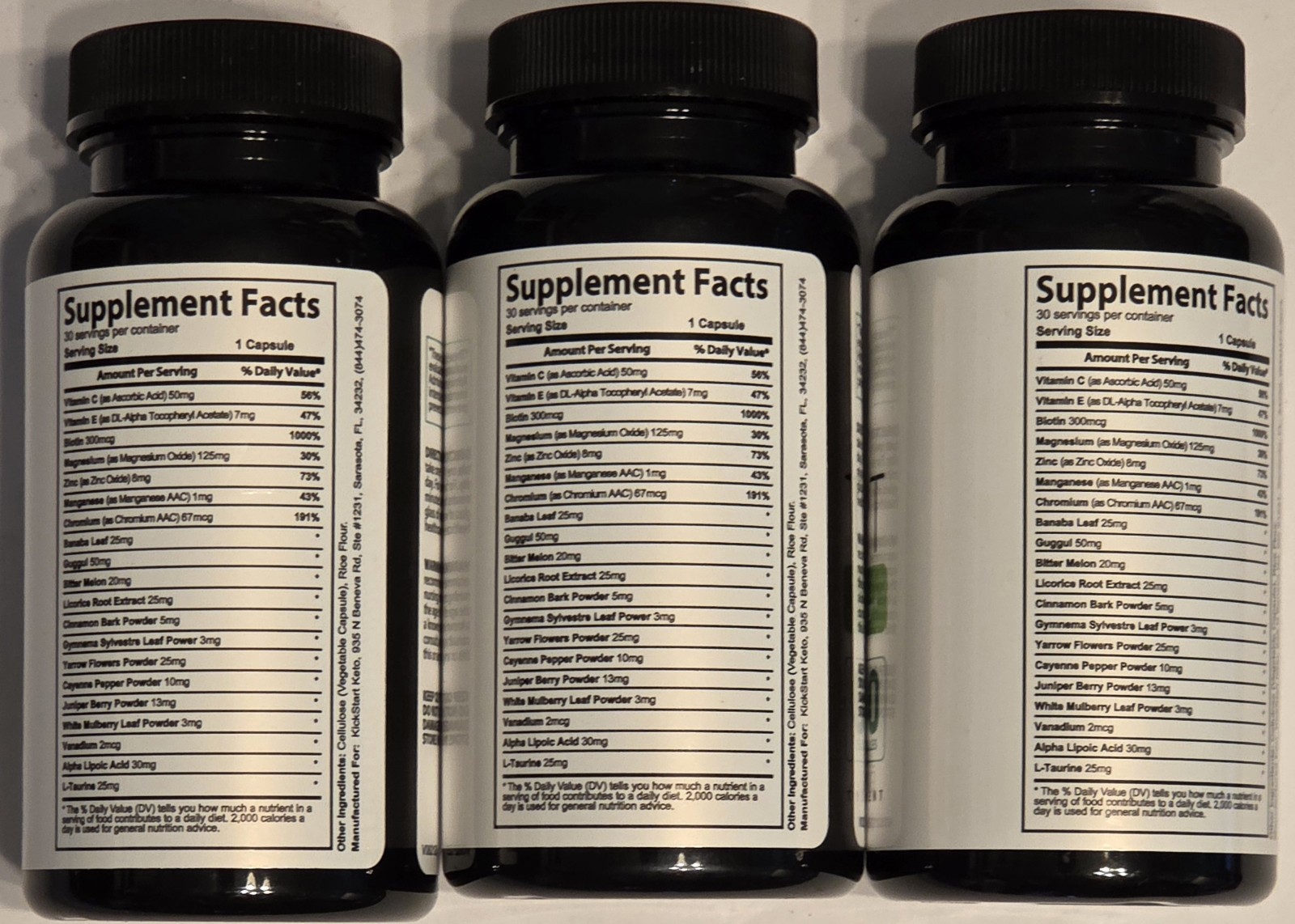 3 Pack – Kick Start Kickstart Balanced Sugar Supplement 90 Capsules Total 04/28