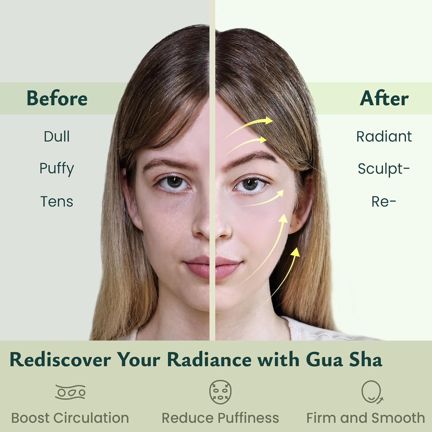 Guasha 4 Pc Green Gua Sha Massage Tool Set Facial Body SPA Scraping Therapy Kit