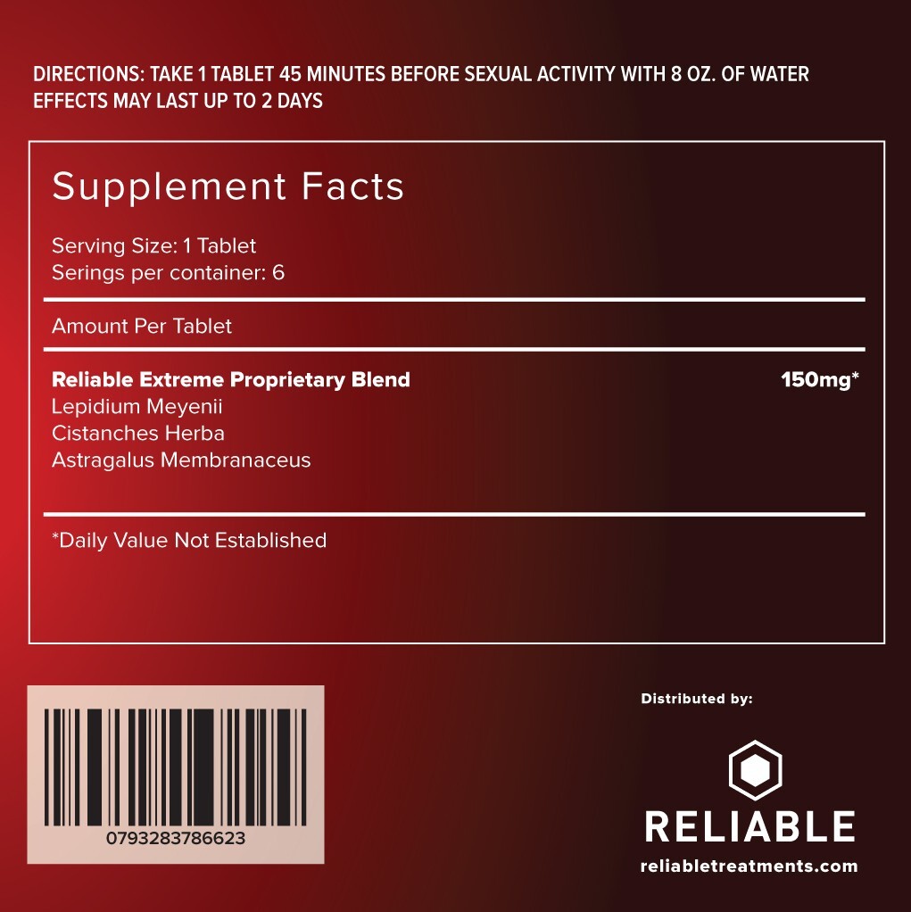 Original Reliable Weekend Extreme – 6 Tab/btl. Free Shipping