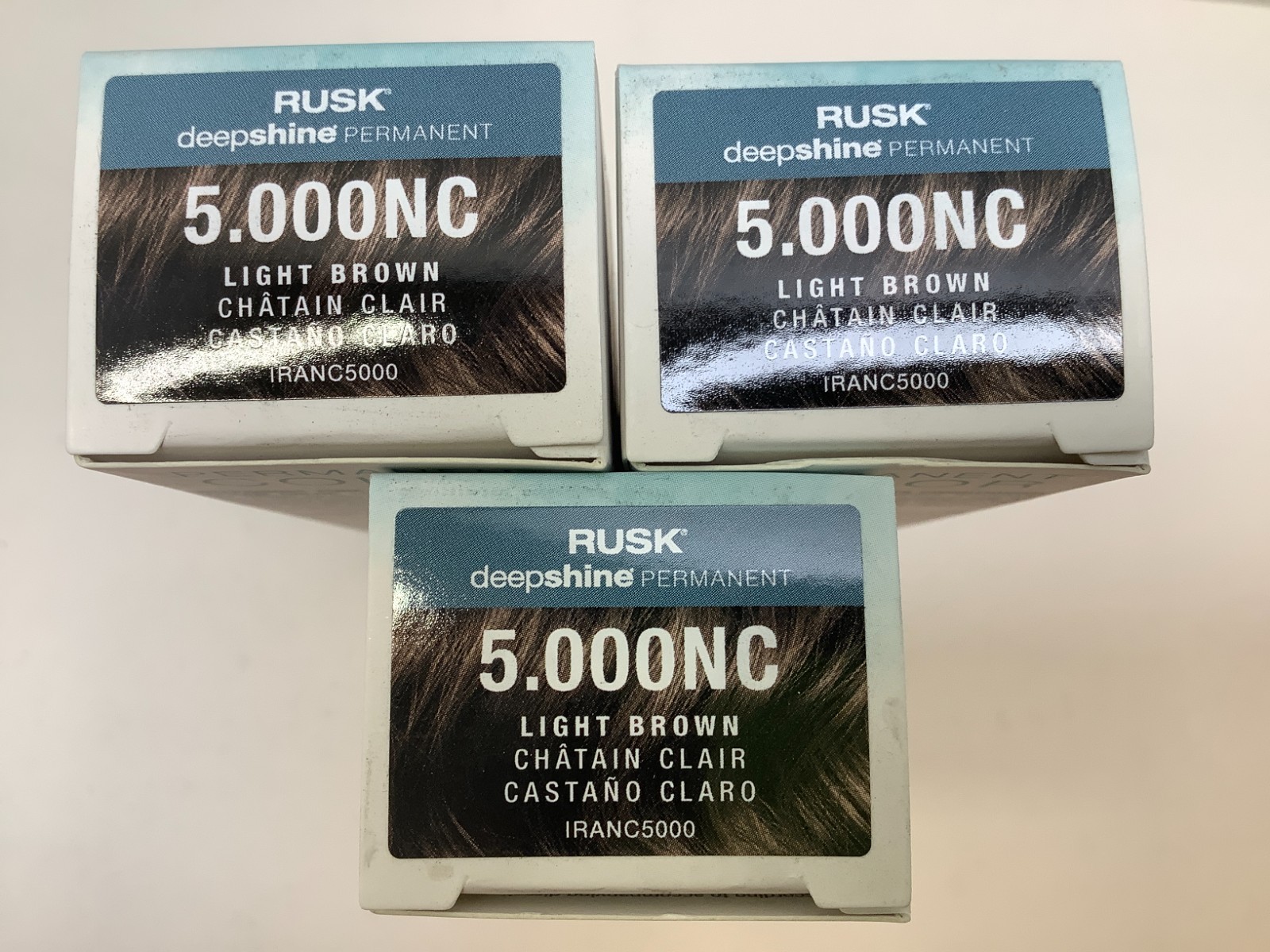 Rusk Deepshine 3.4oz Pure Pigment Conditioning Cream, 5.000NC Light Brown, 3pk