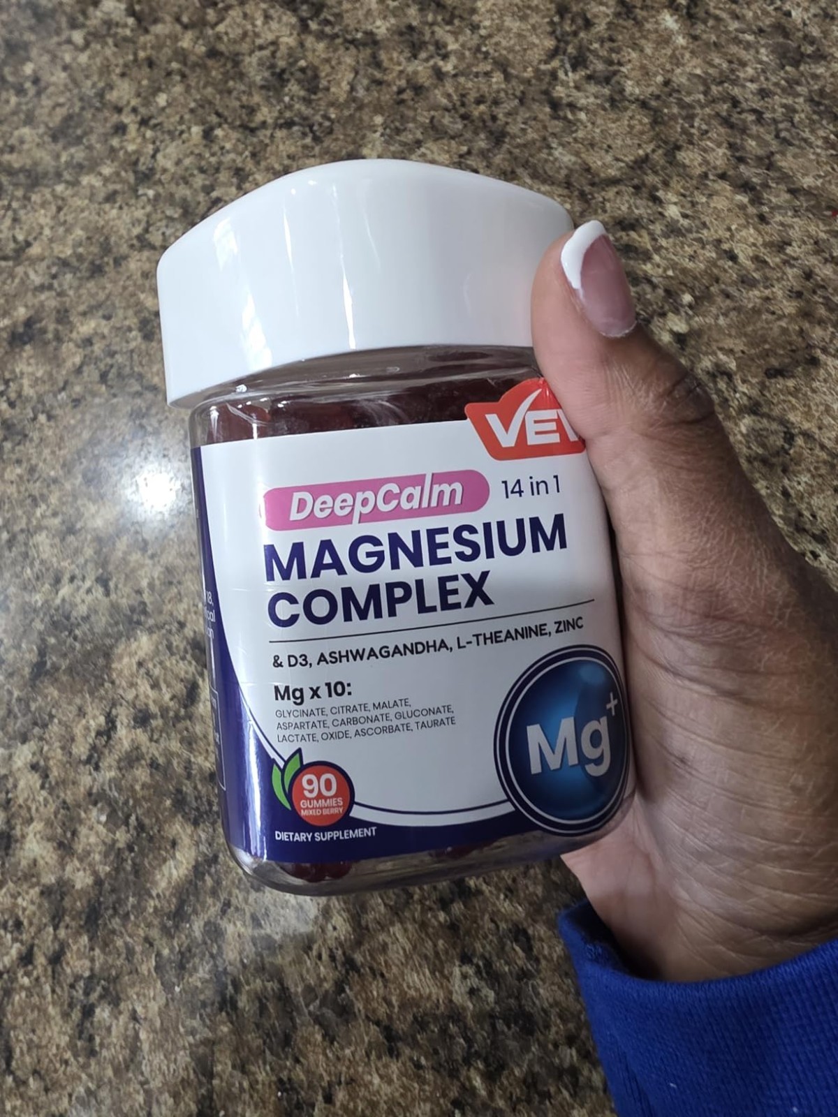 VEV DEEP CALM MAGNESIUM COMPLEX BRAND NEW SEALED GUMMY 14 IN 1 #90 GUMMIES
