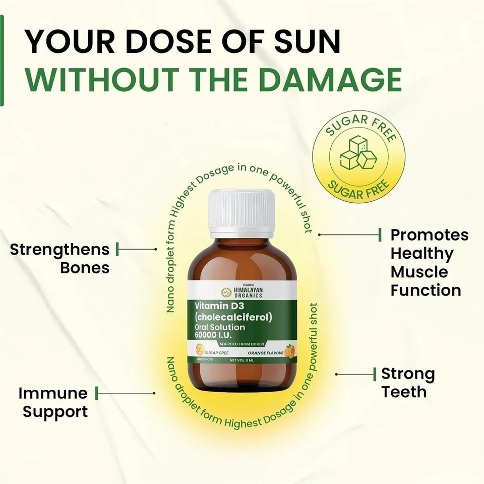 Vitamin D3 60000 IU Shots | Cholecalciferol Vitamin D3 60000 IU Supplement (8x)