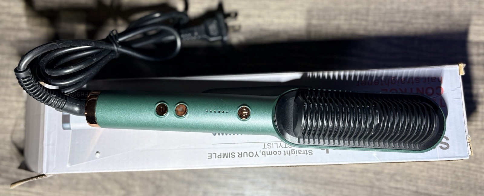 FH909 Straightening Brush Adjustable Heat Fast Heat Up 200°C Green/Black