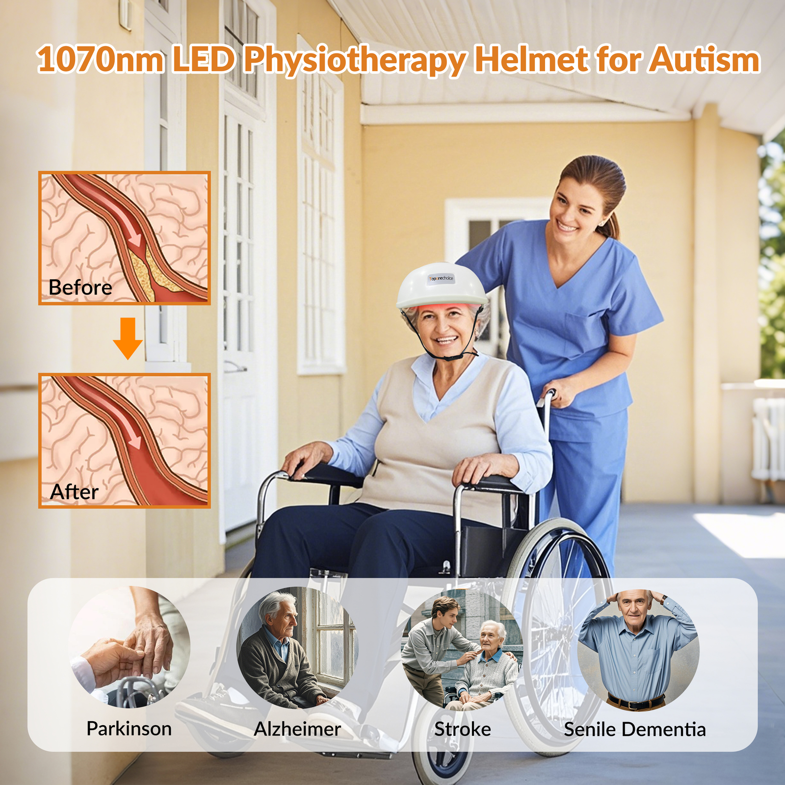 1070nm Led Helmet Physical Therapy Treatment for Parkinson Stroke Light Therapy