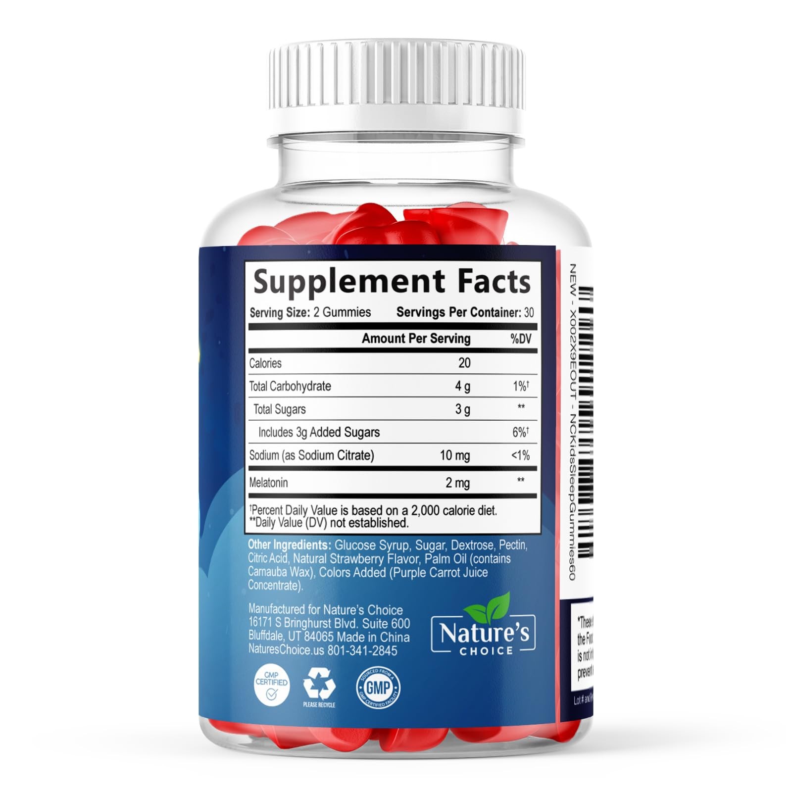 Kids Melatonin Gummies – 2mg Per Serving – 60 Count (Pack of 1)