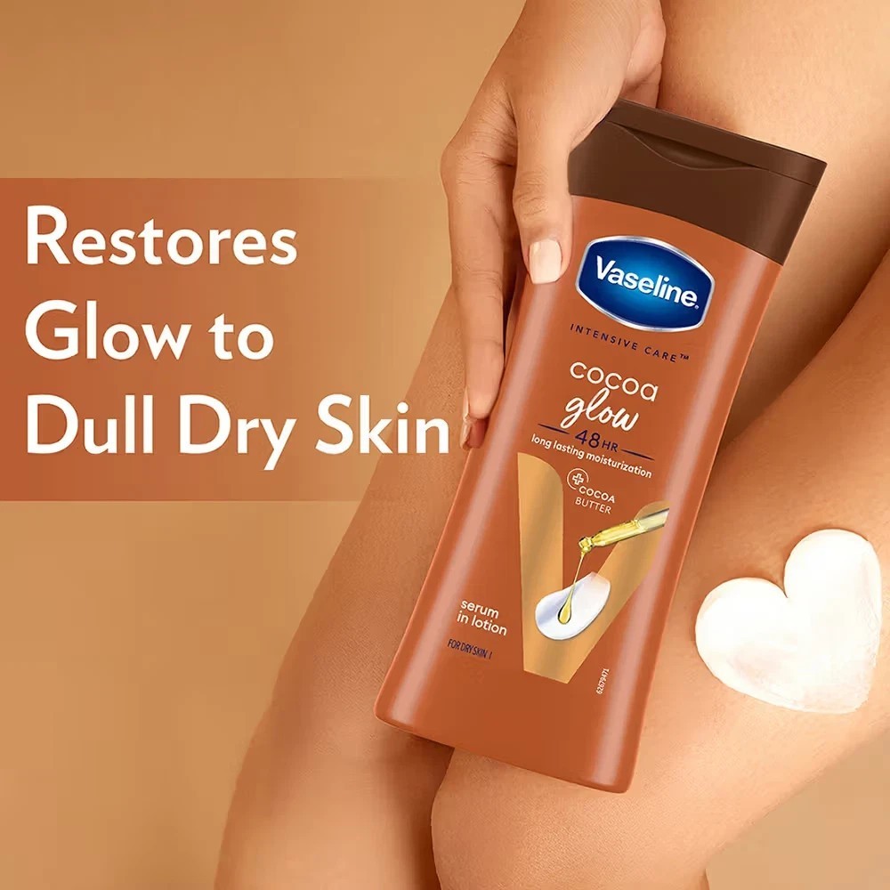 Vaseline Cocoa Glow Serum In Lotion 100% Pure Cocoa & Shea Butter200ML FREE SHIP