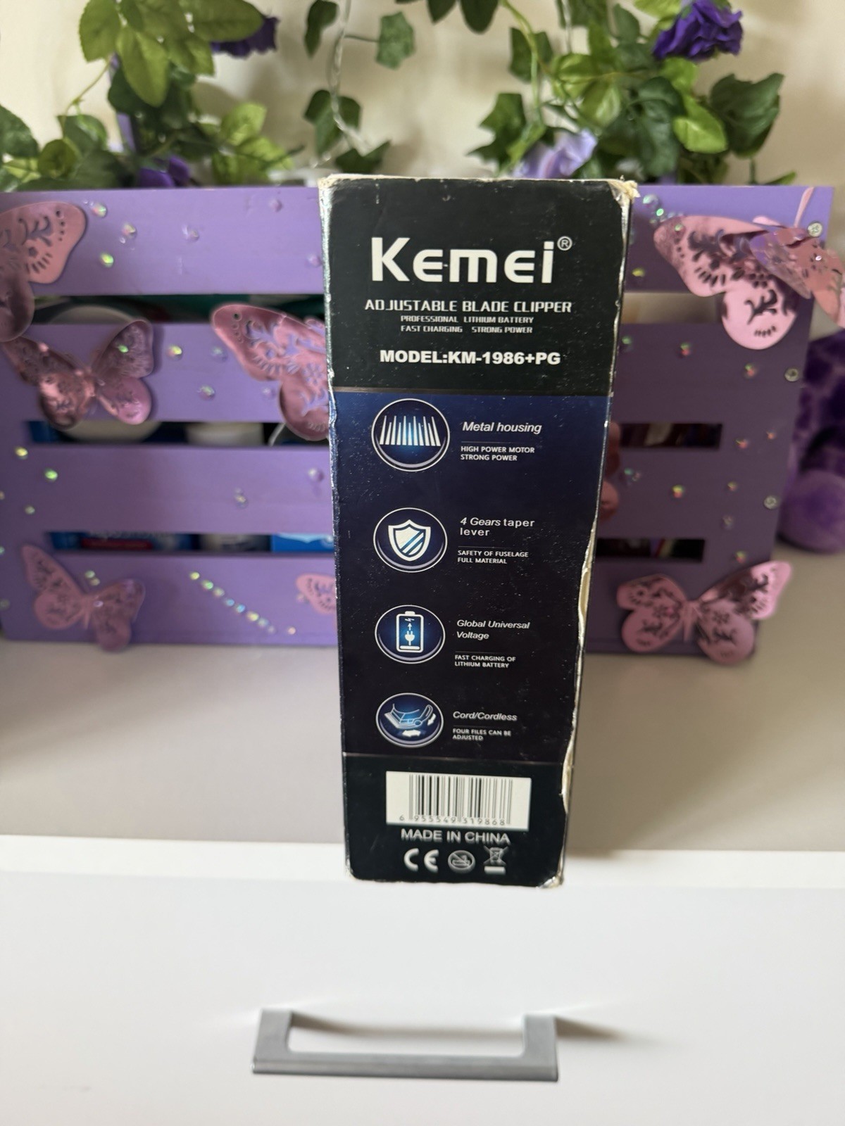 Kemei KM-1986+PG Gold Cordless USB Fast Charge Adjustable Blade Hair Clipper