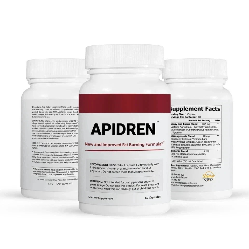 Apidren, formula to help you burn fat-60 Capsules – Free Ship | Pack of 2