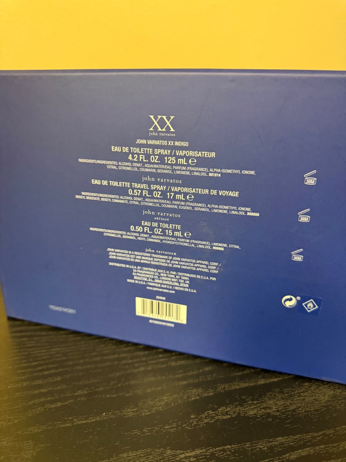 John Varvatos XX Indigo 3 Piece Fragrance Gift Set Cologne for Men NIB
