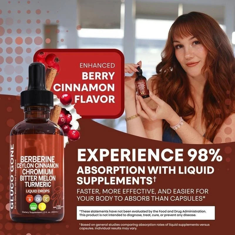 Berberine 3000mg Gymnema/Apple Cider Vinegar/Chromium/Ceylon Cinnamon 2oz Drops