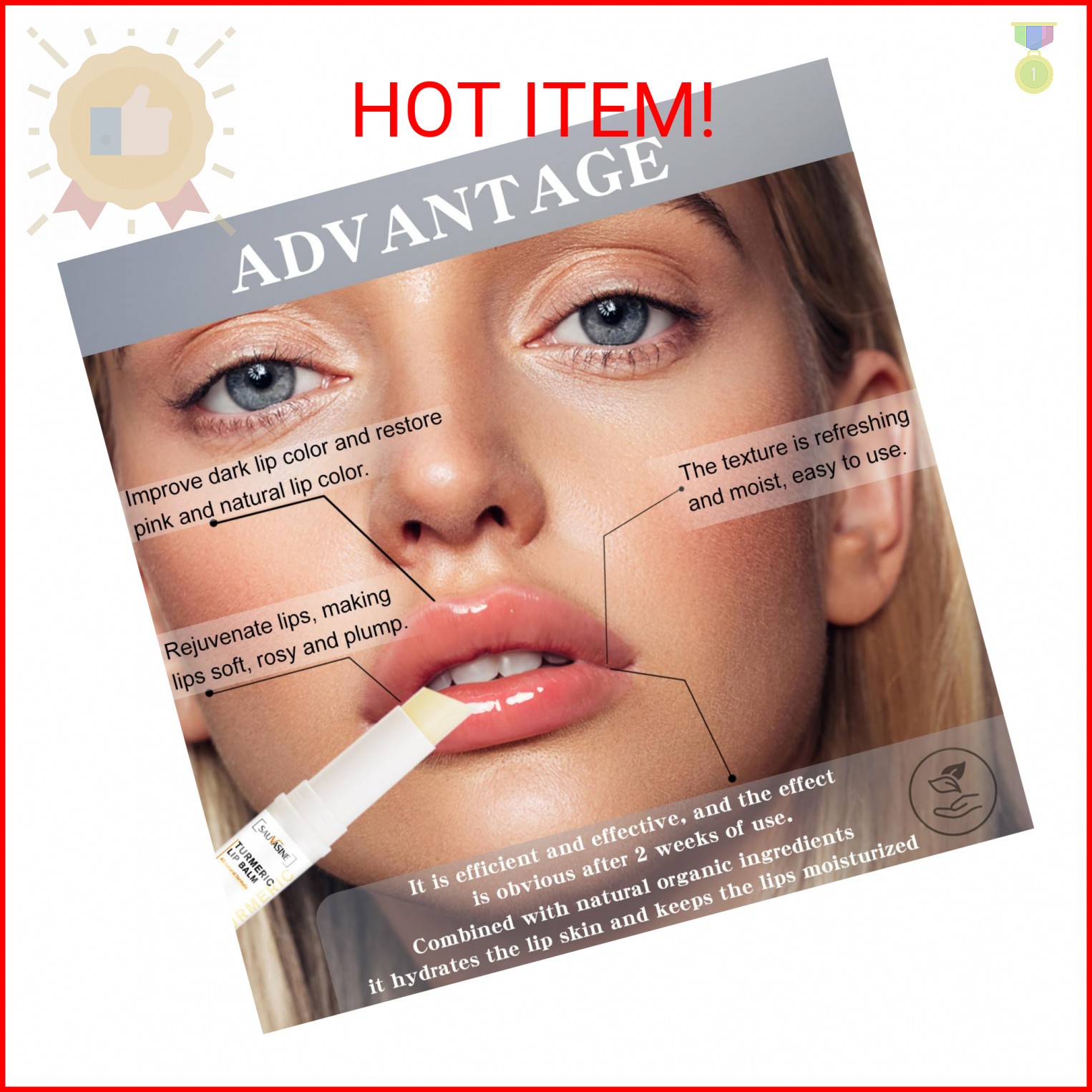 2PCS Turmeric Lip Scrub for Dark Lips, Moisturizing Lip Blam for Smokers, Exfoli