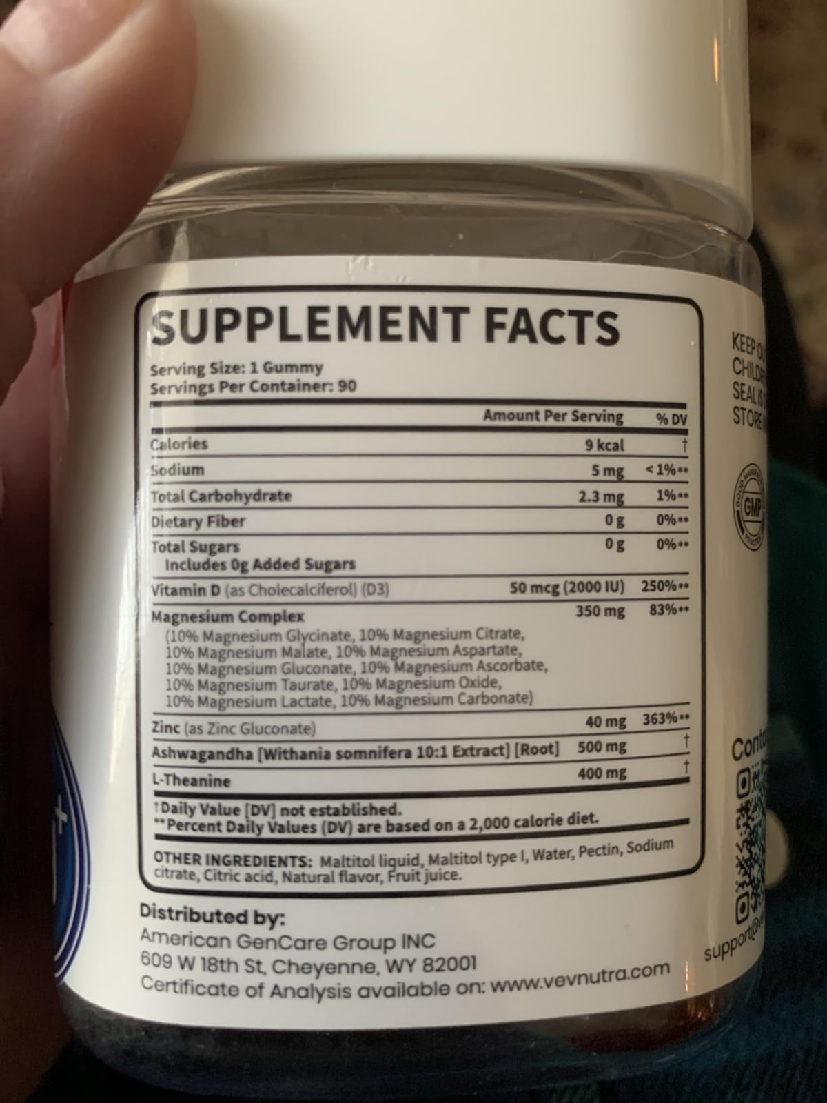 VEV DEEP CALM MAGNESIUM COMPLEX BRAND NEW SEALED GUMMY 14 IN 1 #90 GUMMIES