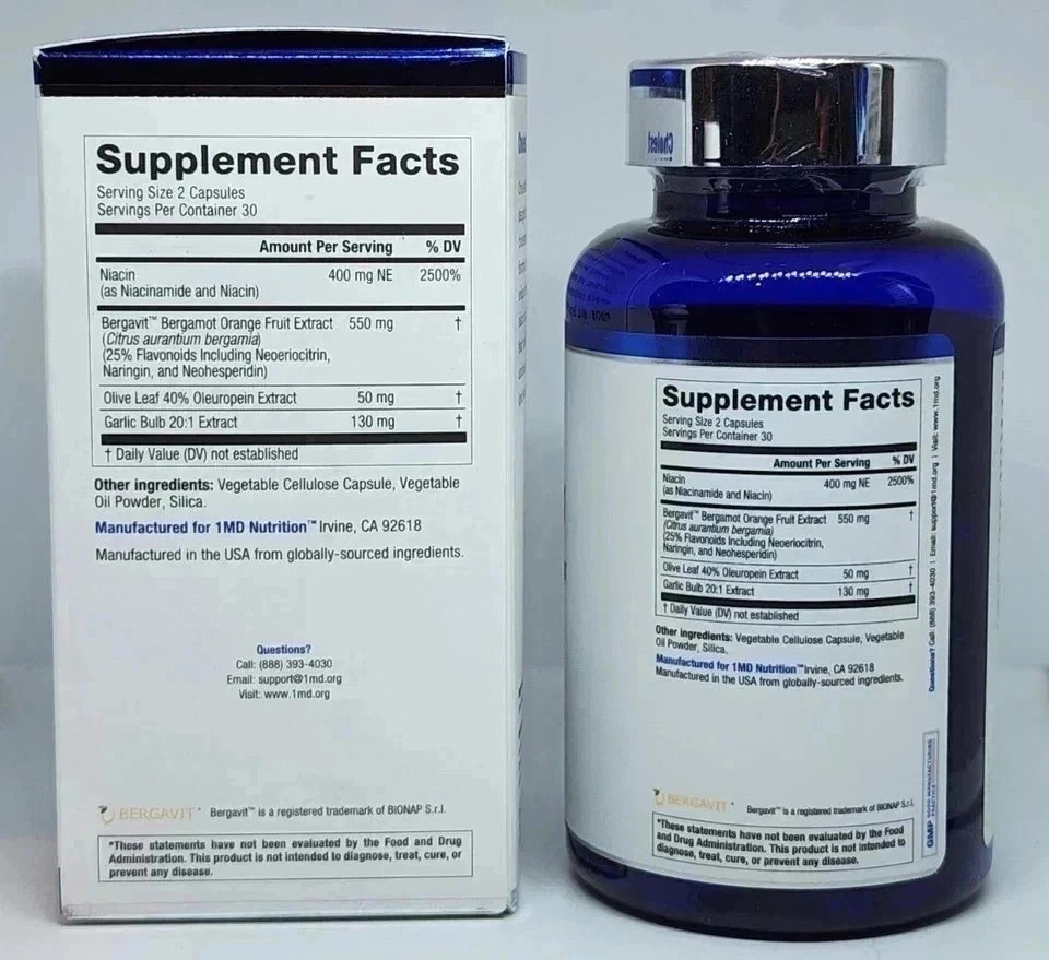 3 Pk 1MD Nutrition CholestMD Promotes Cholesterol Health 60 Caps Exp. 12/2027