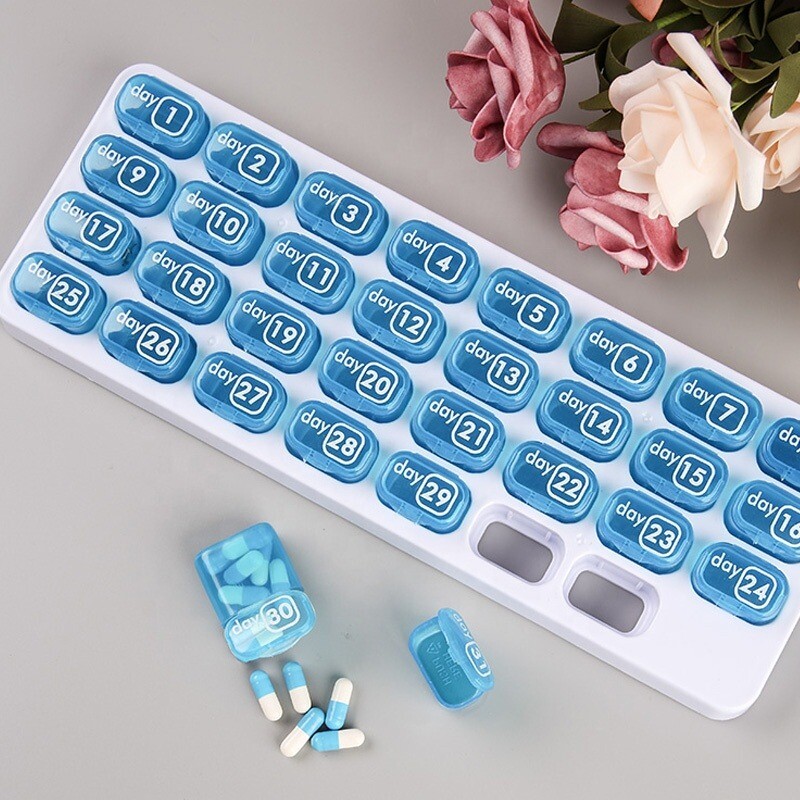 31 Day Monthly Pill Organizer Medication Holder Compartment Planner Box Storage