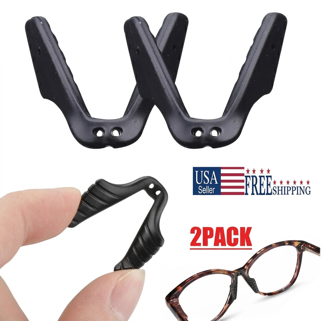2Pcs Anti-slip silicone Stick On Nose Pads For Eyeglasses Sunglasses.