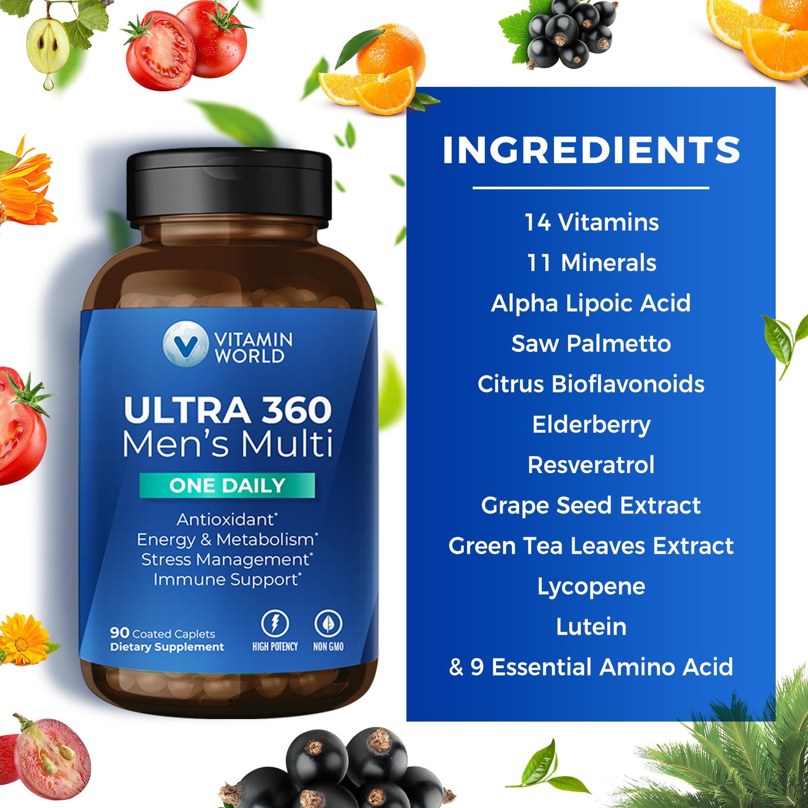 Vitamin World Ultra 360 Multivitamin for Men One Daily, 90 Count (Pack of 1)