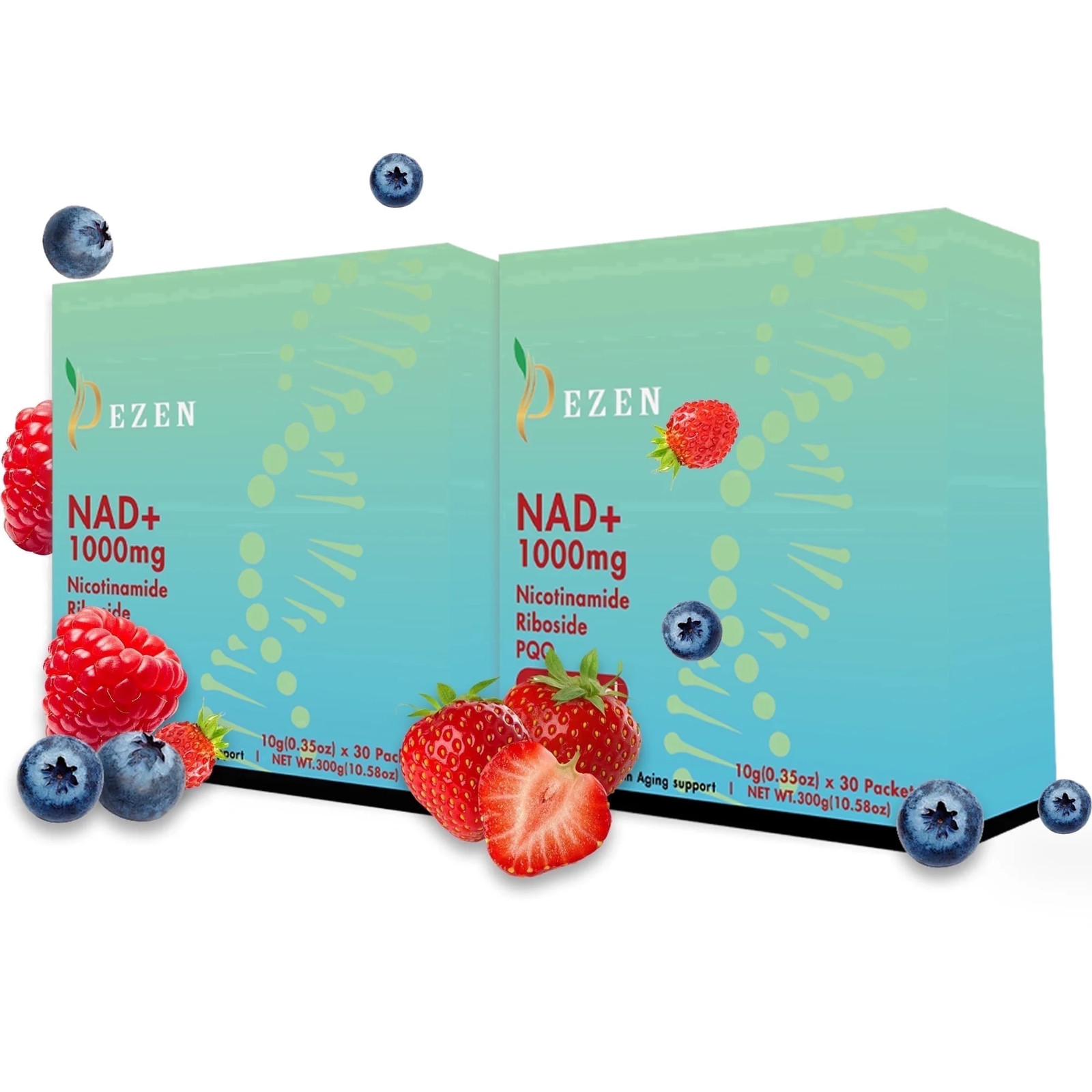 30Pcs DEZEN NAD+ 1000Mg Liquid Sachet, NAD Nicotinamide Riboside Resveratrol Sup
