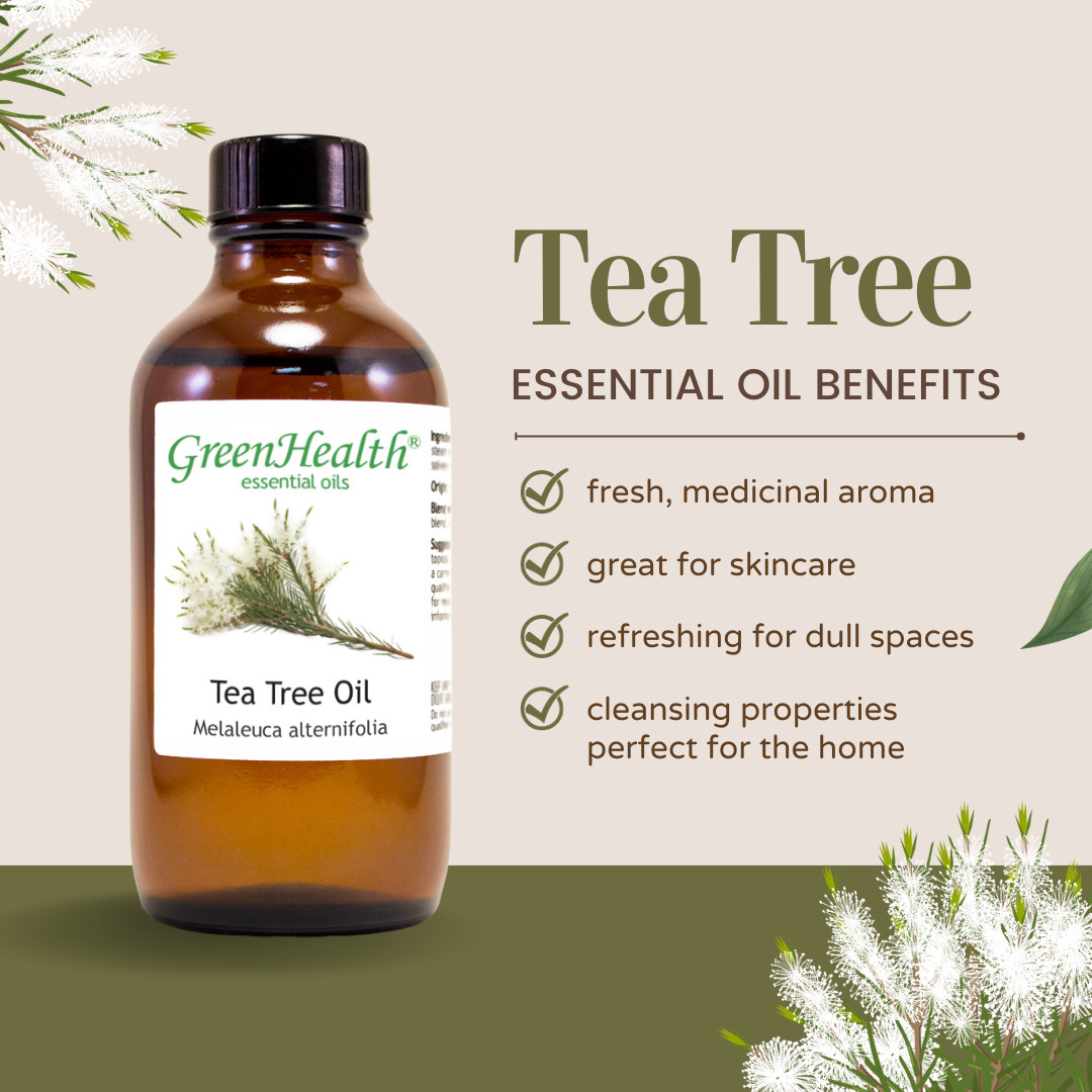 4 fl oz Tea Tree Essential Oil 100% Pure & Natural w/ 3 Free Droppers