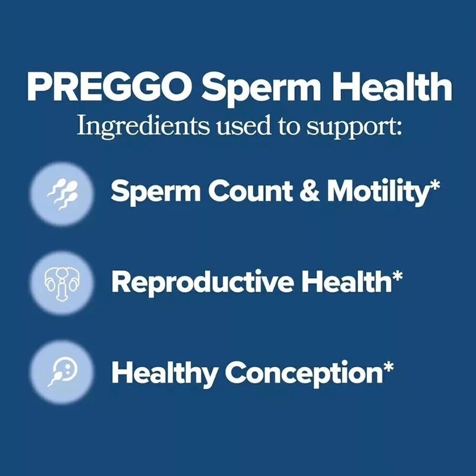 NEW PREGGO O-Positive Sperm Health Boost Capsules – 60 Count