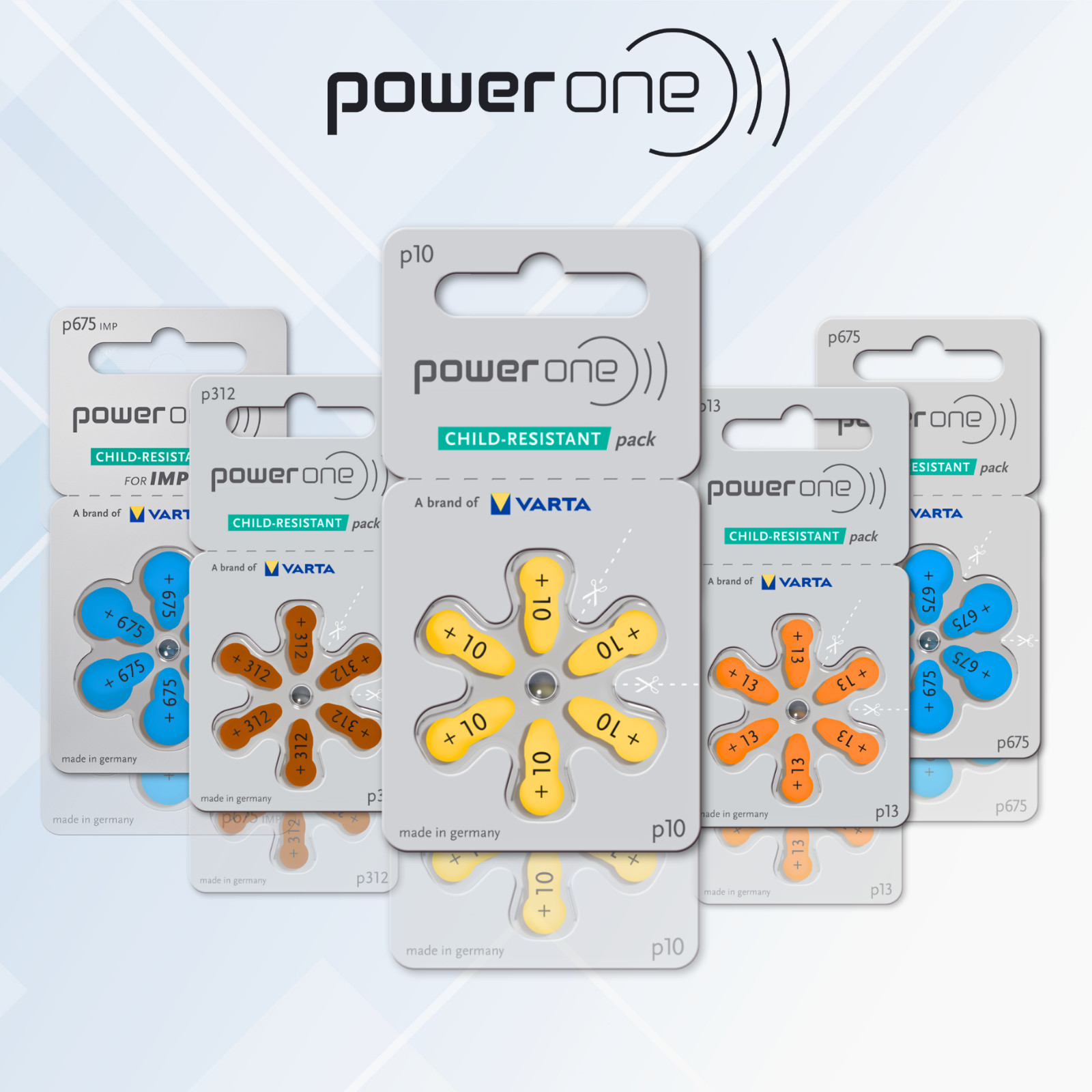 Power One Size 675 MF Zinc Air Hearing Aid Batteries PR44 P675 (60 Batteries)