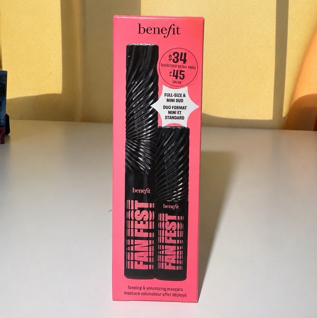 Benefit Fan Fest Black Mascara Duo Set Full Size + Mini Fanning Volumizing