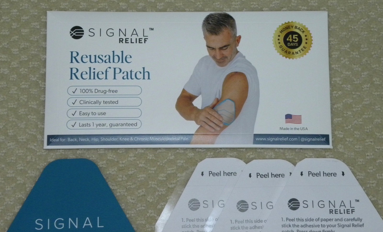1 Pack SIGNAL RELIEF 4.5″ Kit 1 Reusable Patch 3 Adhesives NEW