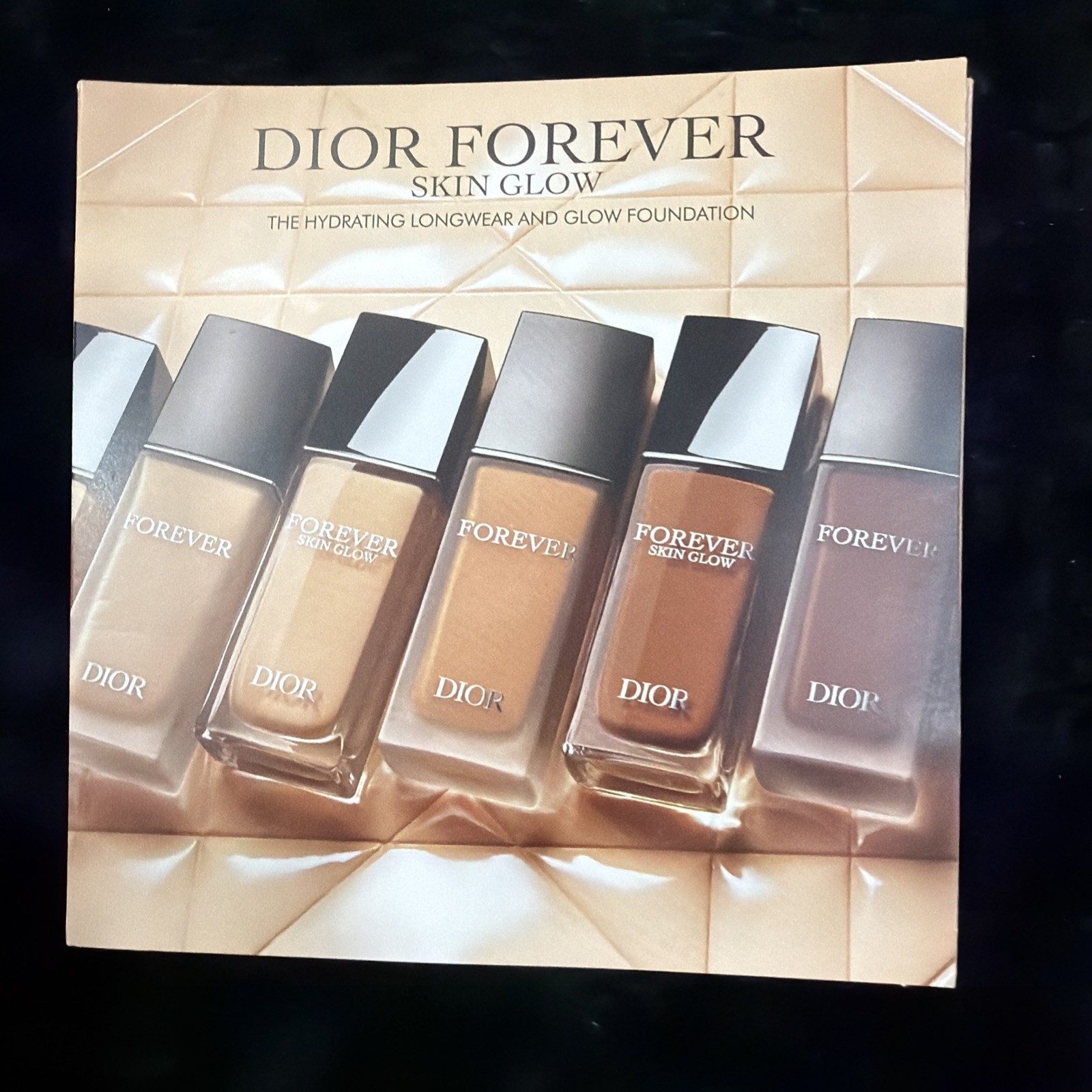 Dior Forever Skin Glow Foundation Blister Sample Card Neutral Warm Shades1N-9