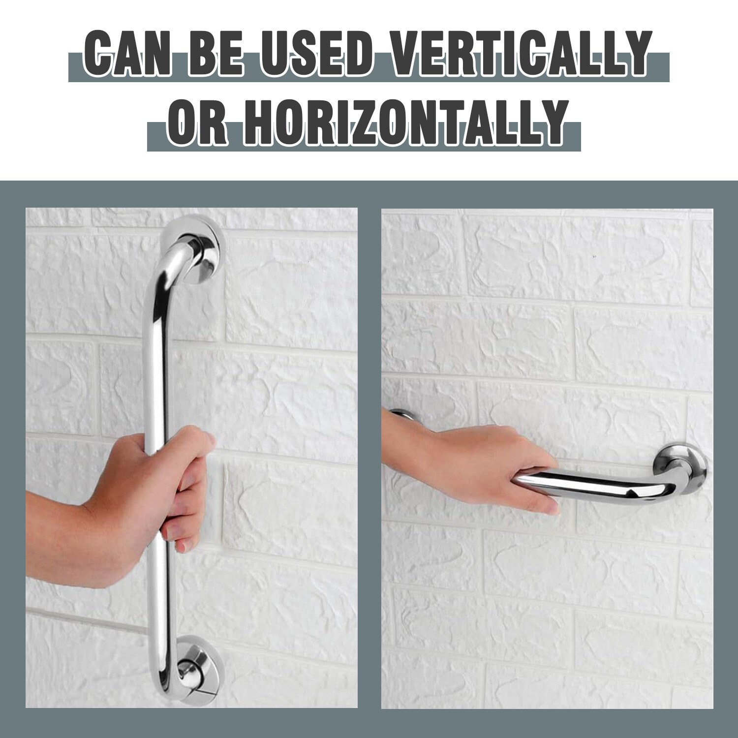 2PCS Stainless Steel Grab Bar Bathroom Safety Handicap Shower Tub Handle Support