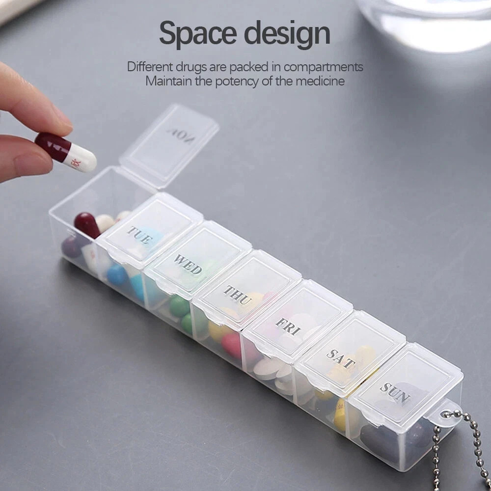 7 DAY PILL BOX MEDICINE TABLET DISPENSER ORGANISER STORAGE CASE WEEKLY US