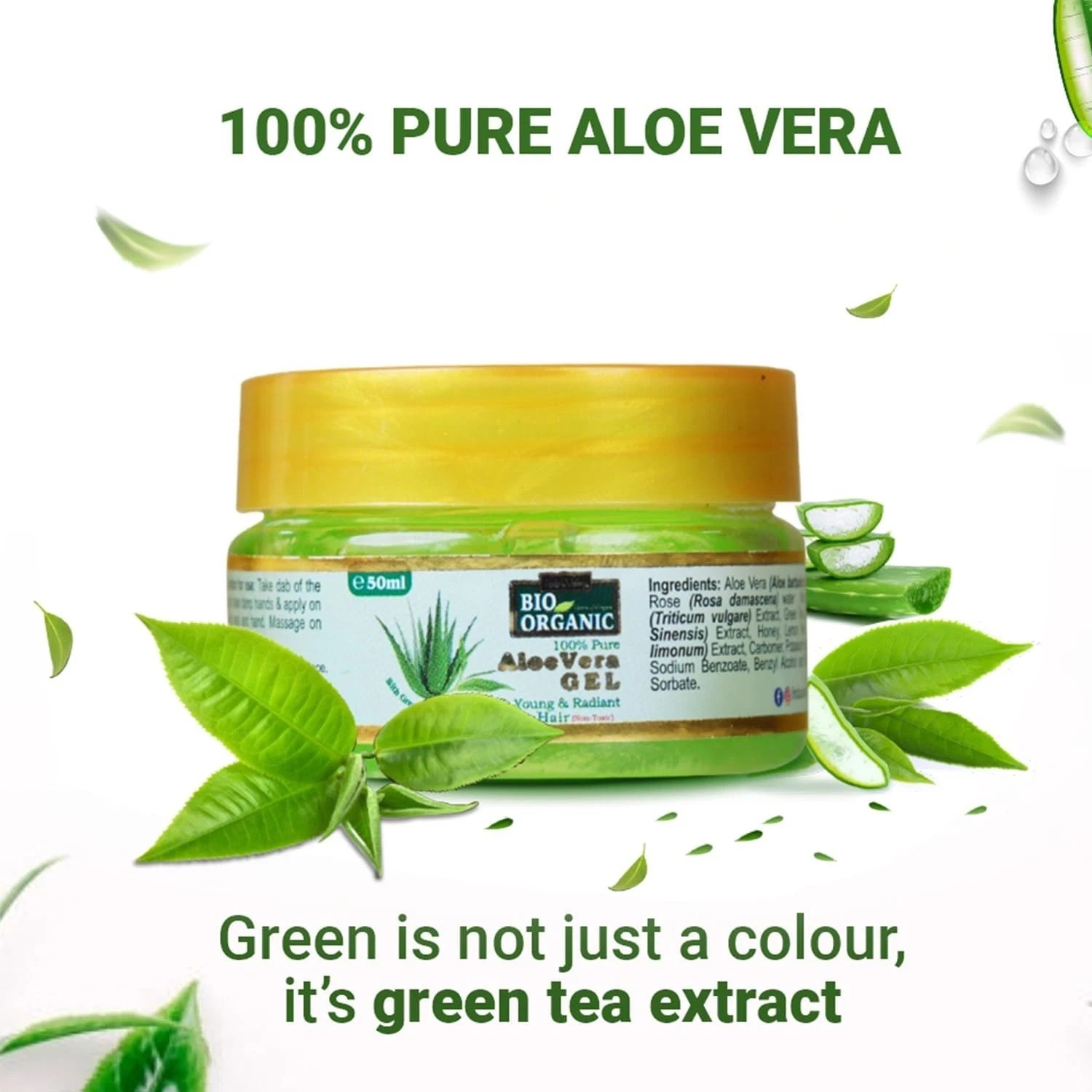 INDUS VALLEY Bio Organic Pure Multipurpose Aloe Vera Gel All Skin Type 50ml