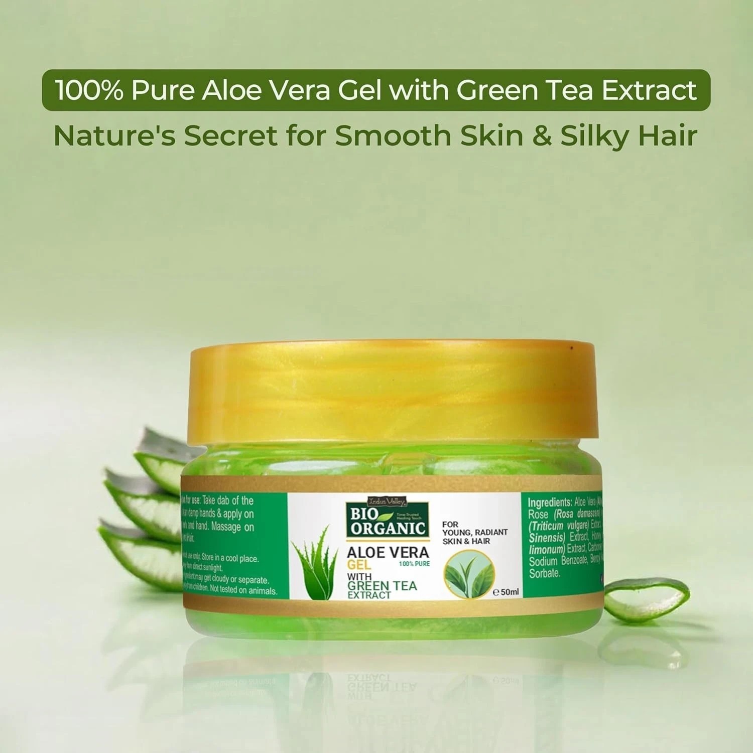 INDUS VALLEY Bio Organic Pure Multipurpose Aloe Vera Gel All Skin Type 50ml