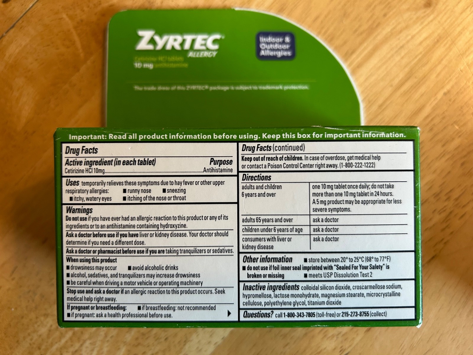 Zyrtec 24-Hour Allergy Relief Tablets 90ct x 7 plus 60ct x 3, (810) Total Tablet