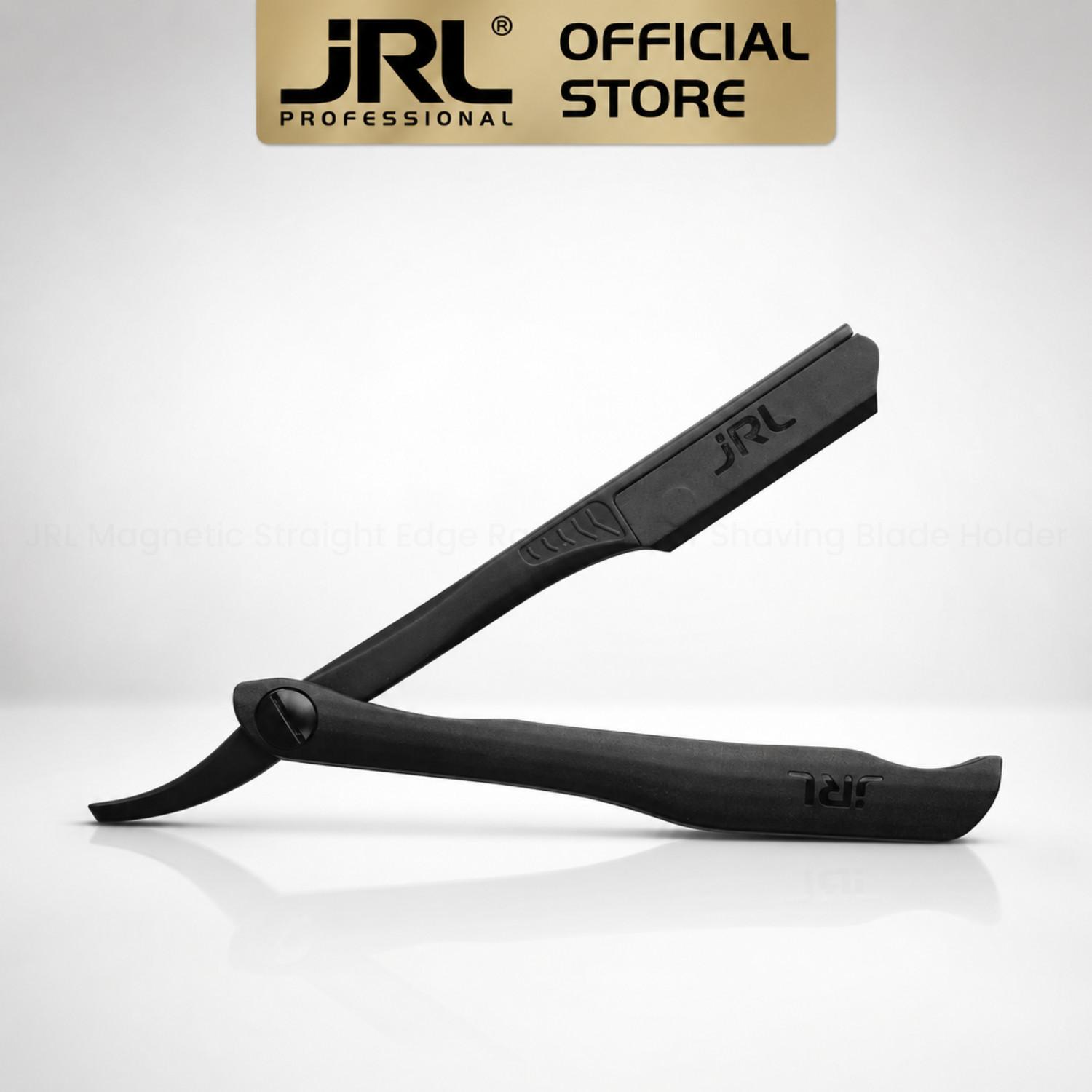 JRL Black Magnetic Straight Edge Razor