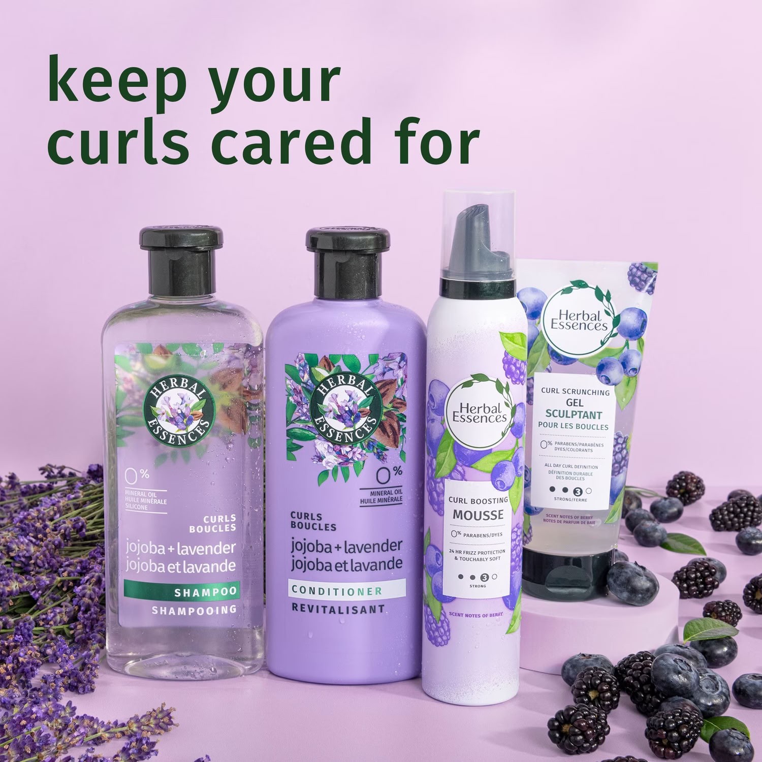 2 Pack Herbal Essences Curly Hair Curl Boosting Mousse 24 Hour Hold 6.8oz New