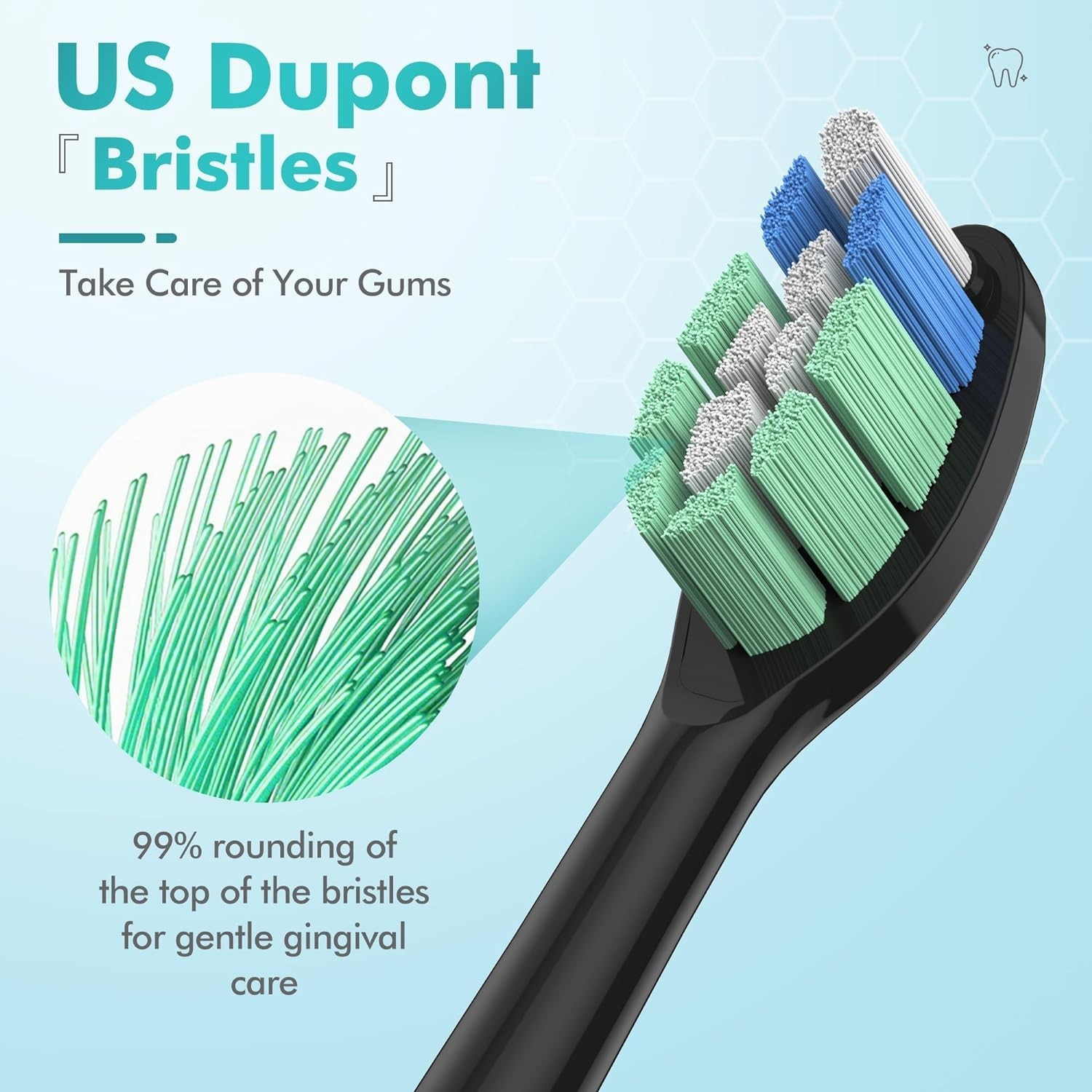 8x Packs W2 for Philips Sonicare DiamondClean Toothbrush Heads – White & Black
