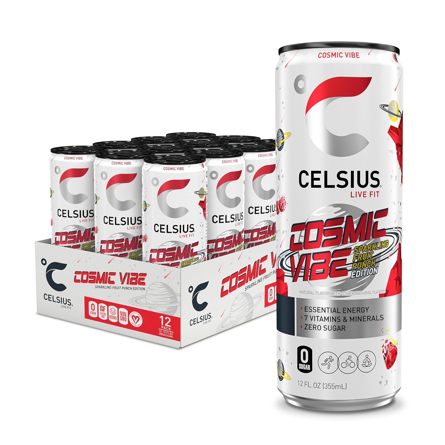 CELSIUS Sparkling, Sugar Free Energy Drink, 12 Fl Oz (Pack of 12)