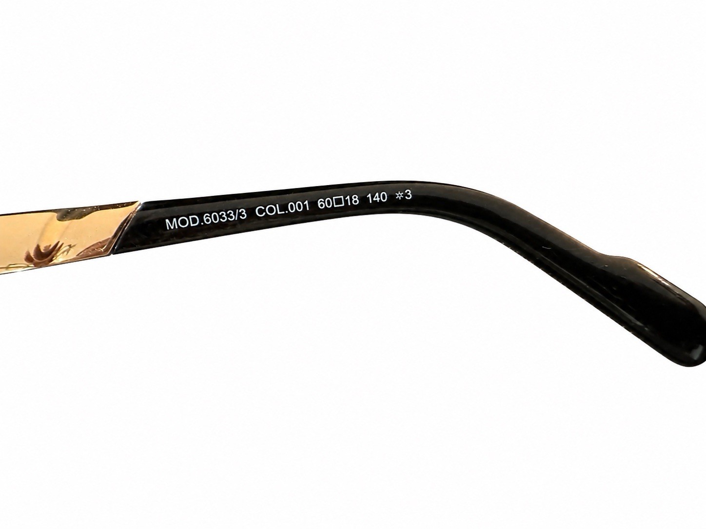 CAZAL 6033/3 Col.001 Black Gold Eyeglasses Frames 60-18-140 w/ Original Case