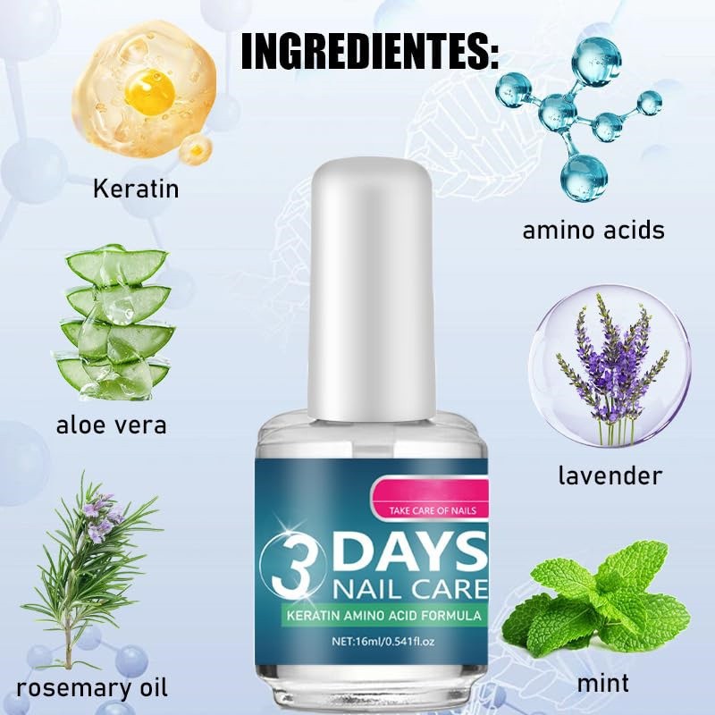 1-3PACK 3 Days Nail Care – Keratin Amino Acid Formula Superior Nail Nourish ~HOT