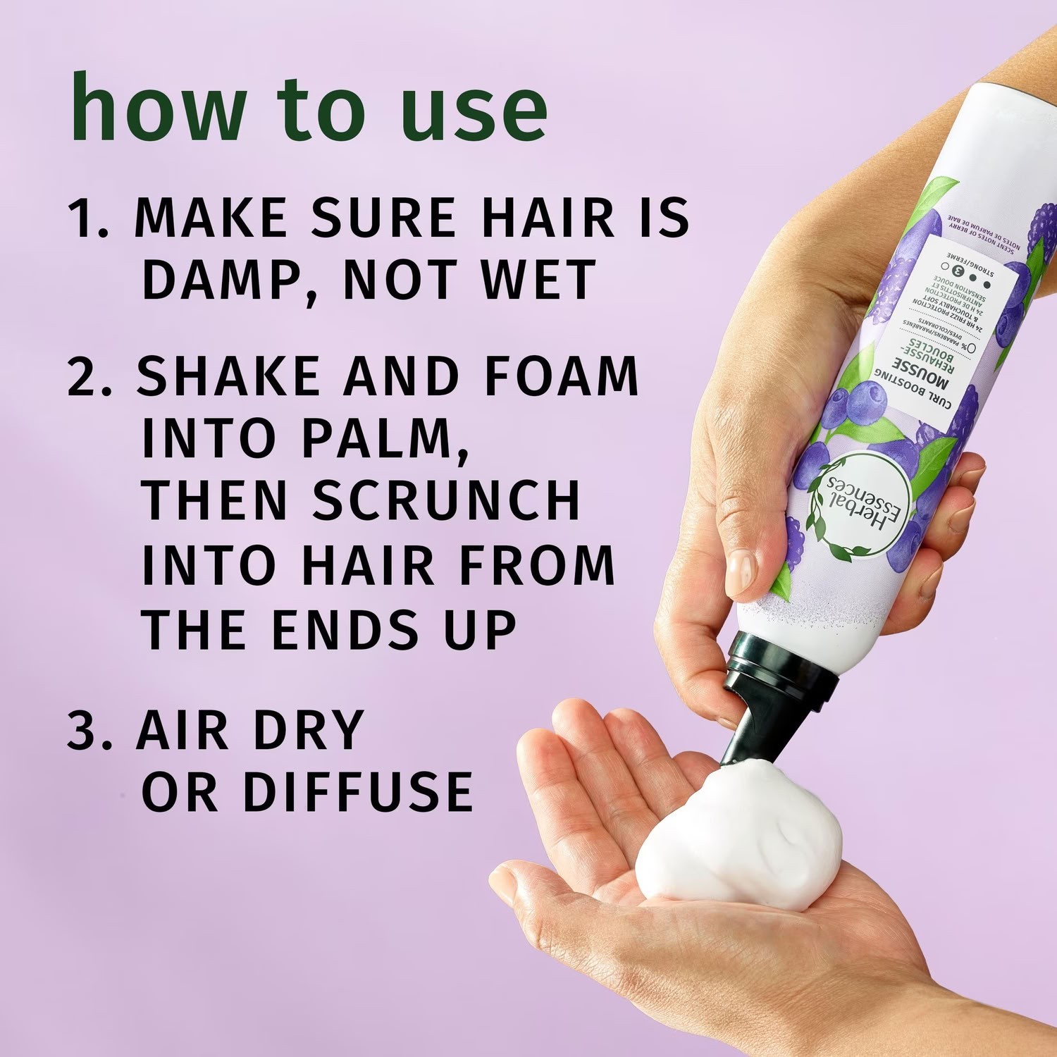 2 Pack Herbal Essences Curly Hair Curl Boosting Mousse 24 Hour Hold 6.8oz New