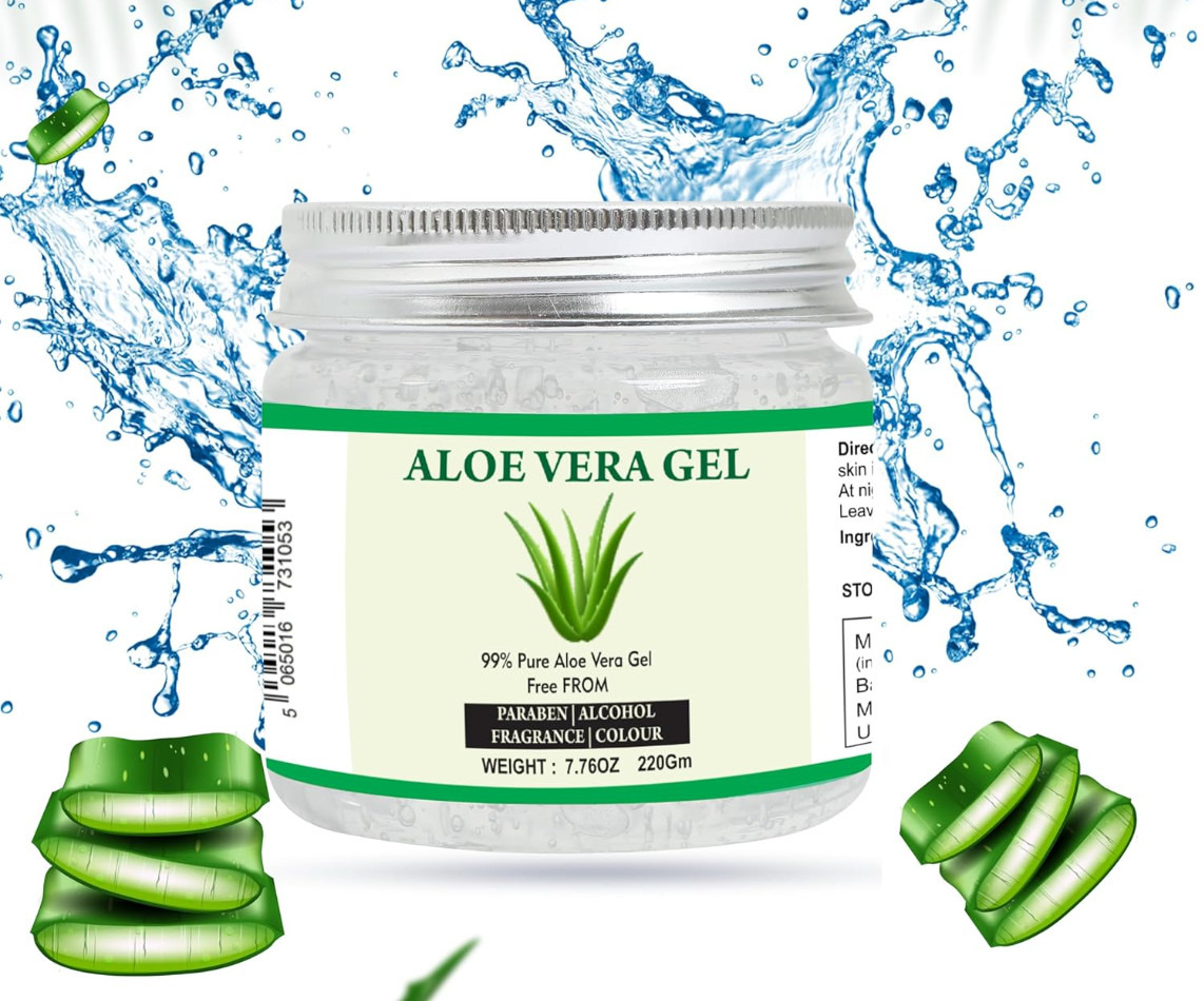 Aloe Vera Gel | 100% Pure Natural Aloe Gel | For Moisturizing Face Skin & Hair