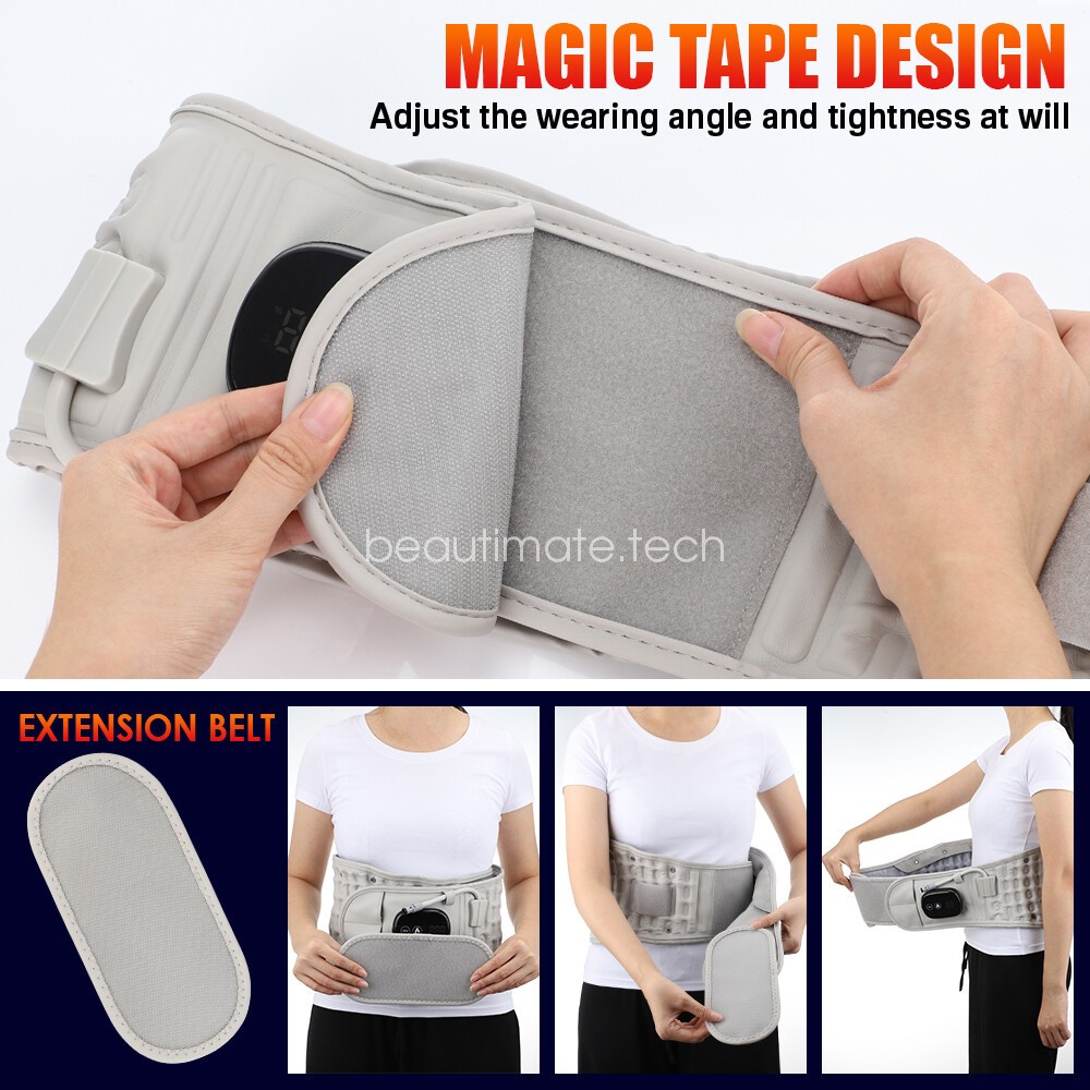 Heating Vibration Waist Belt Red Light Massager Lower Back Pain Relief Daily Use