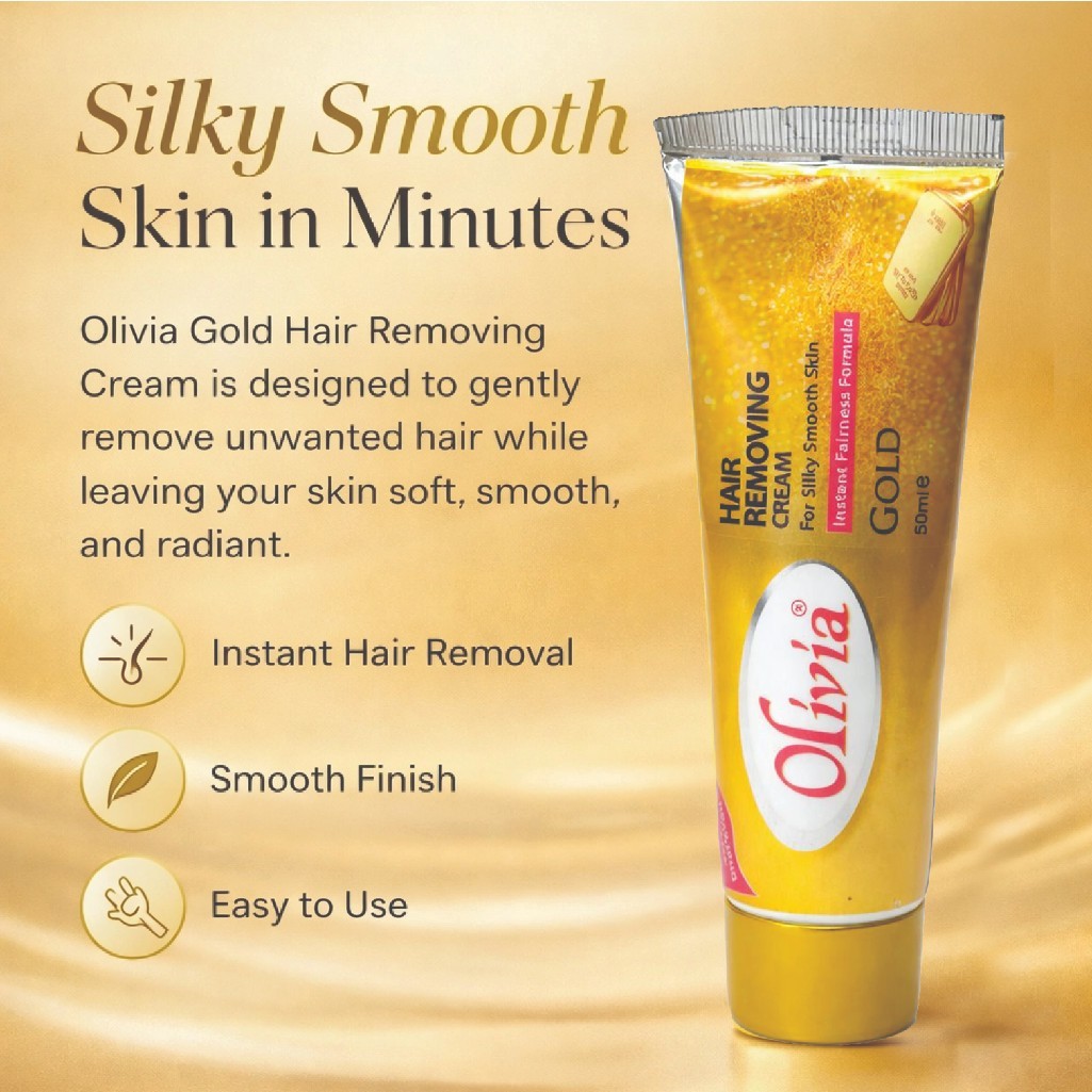 Pack of 12 Olivia Gold Hair Removal Cream 50ml Pain-Free Smooth Skin Care