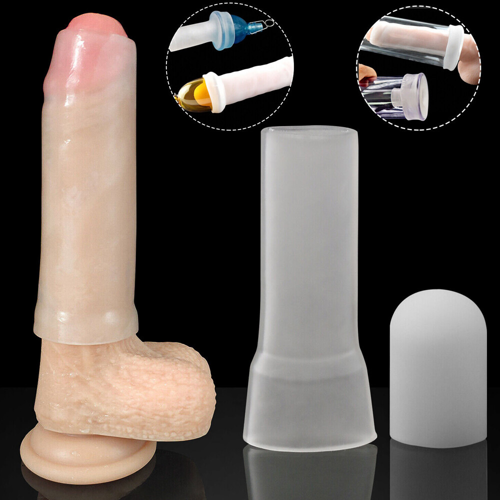 2Pcs/Set Penis Silicone Sleeve for Extender Stretcher Max Vacuum Enlargement USA