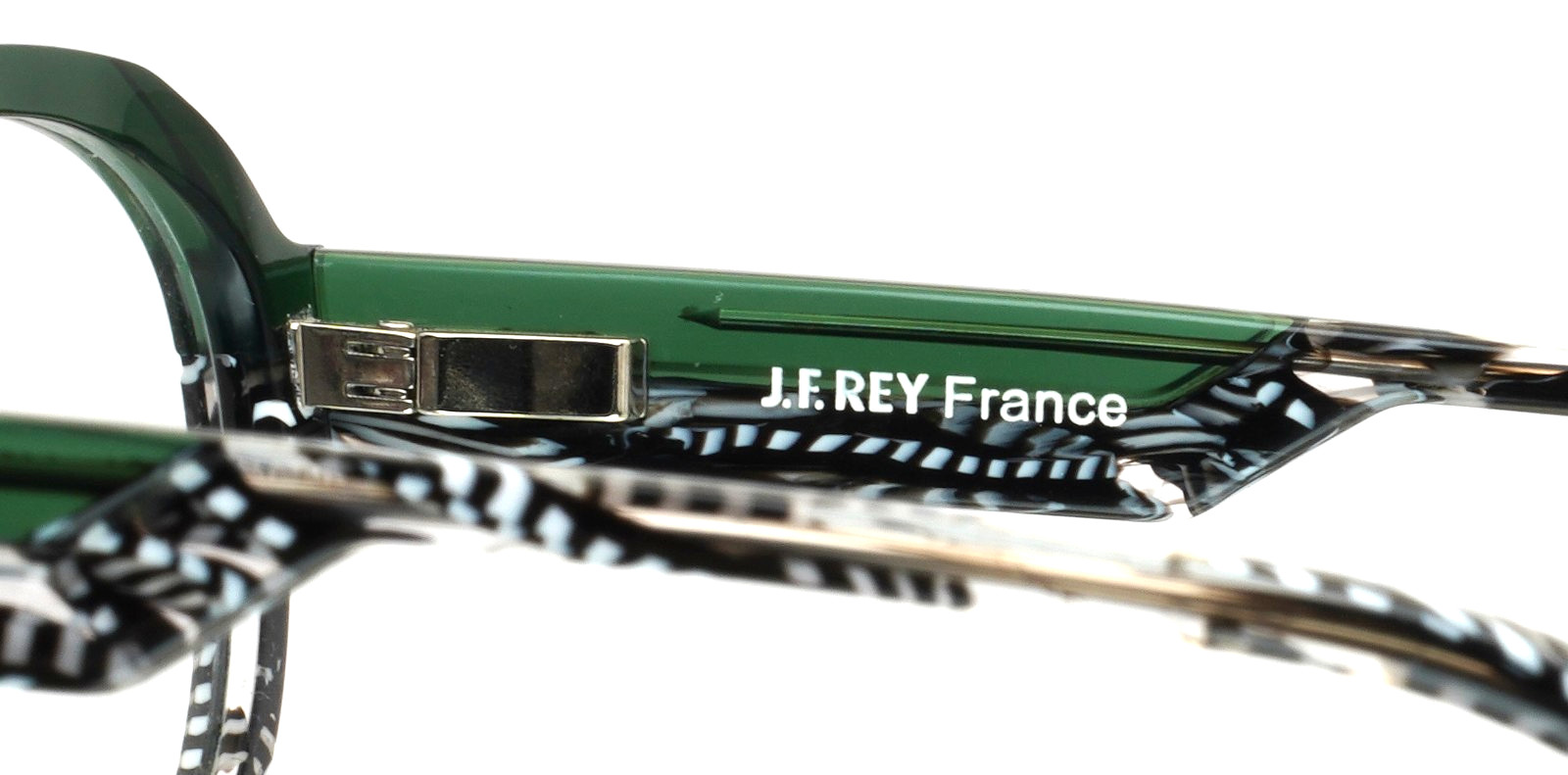 JF REY JF1556 4899 Green Black White Womens Round Full Rim Eyeglasses 48-21-145