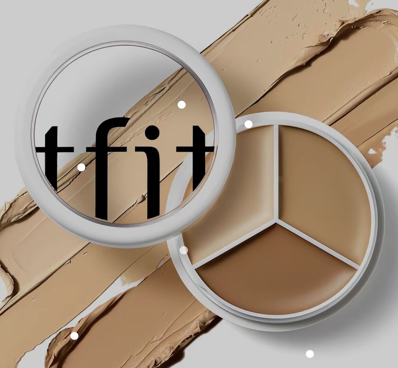 Tfit Cover Up Pro Concealer Korea Makeup, 3-Color Palette, Color Corrector