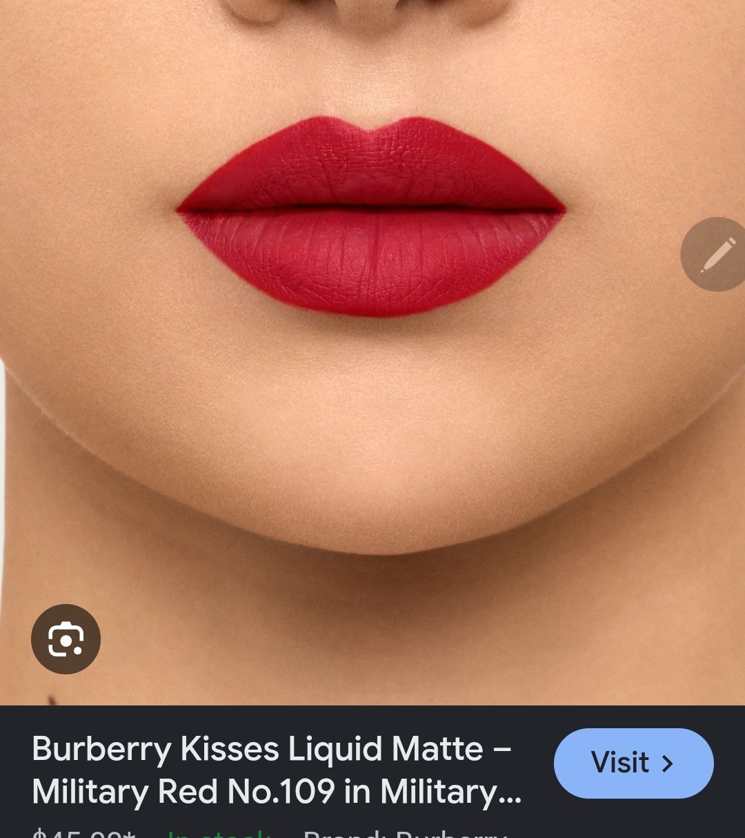 Burberry Kisses Matte Lipstick Colour 109 Military Red 3.3g Full Size NIB