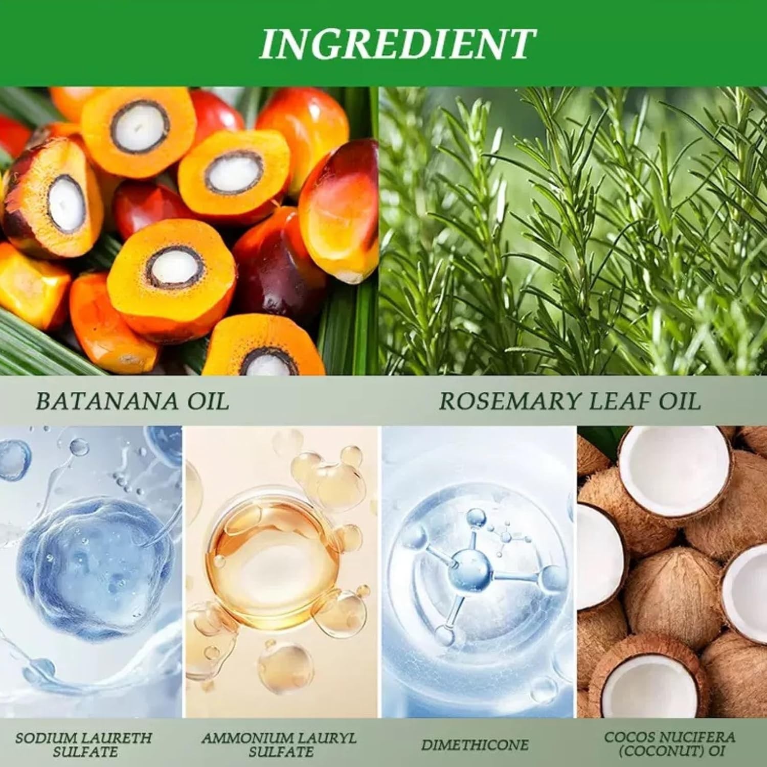 2Pcs Batana Oil Shampoo, Rosemary Oil Shampoo, 100% Batana Oil with Rosemary Ext