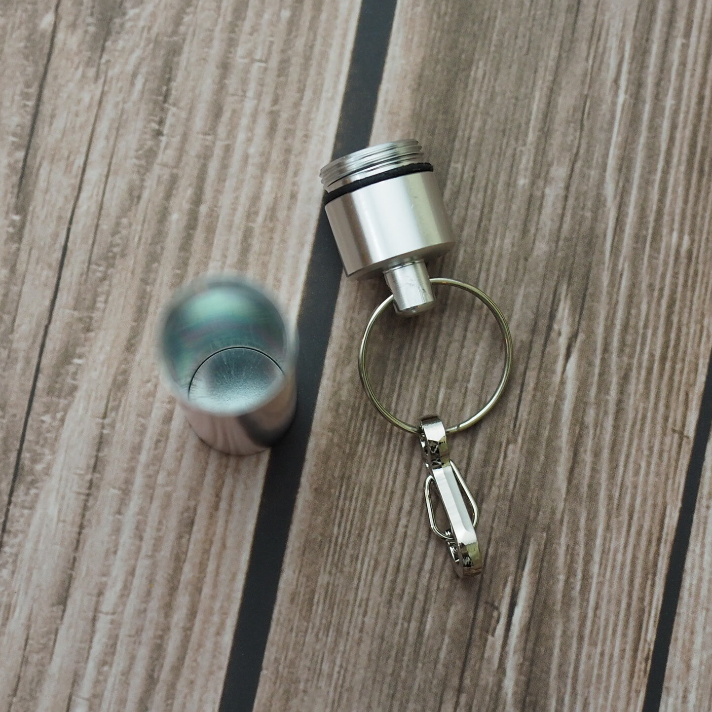 Waterproof Aluminum Pill Container Capsule Bottle Keychain Over 3″ Long – Choose